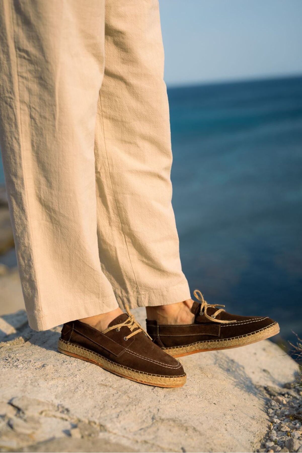 LUKKA SHOES Fleur Hakiki Deri Acı Kahve Bağcıklı Espadril