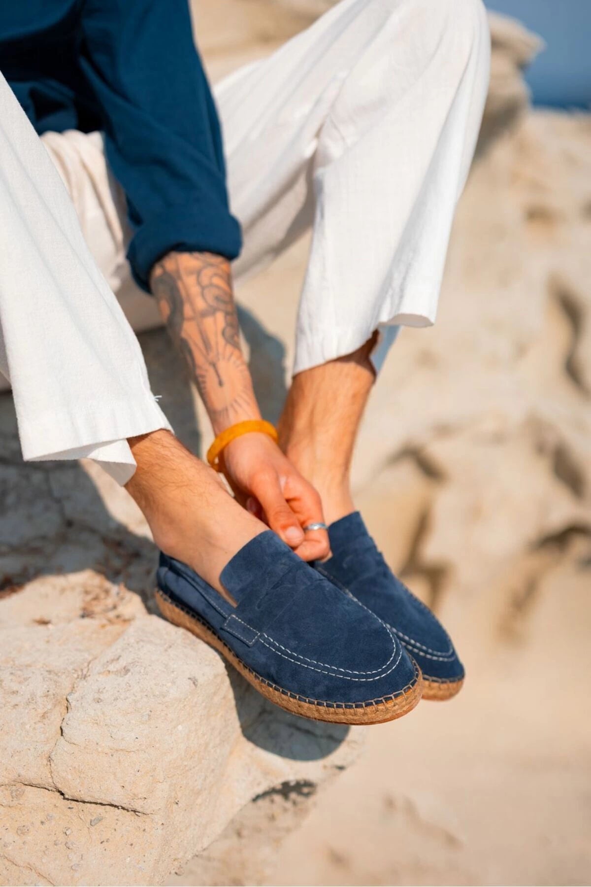 LUKKA SHOES Rose Mavi Hakiki Deri Süet Loafer