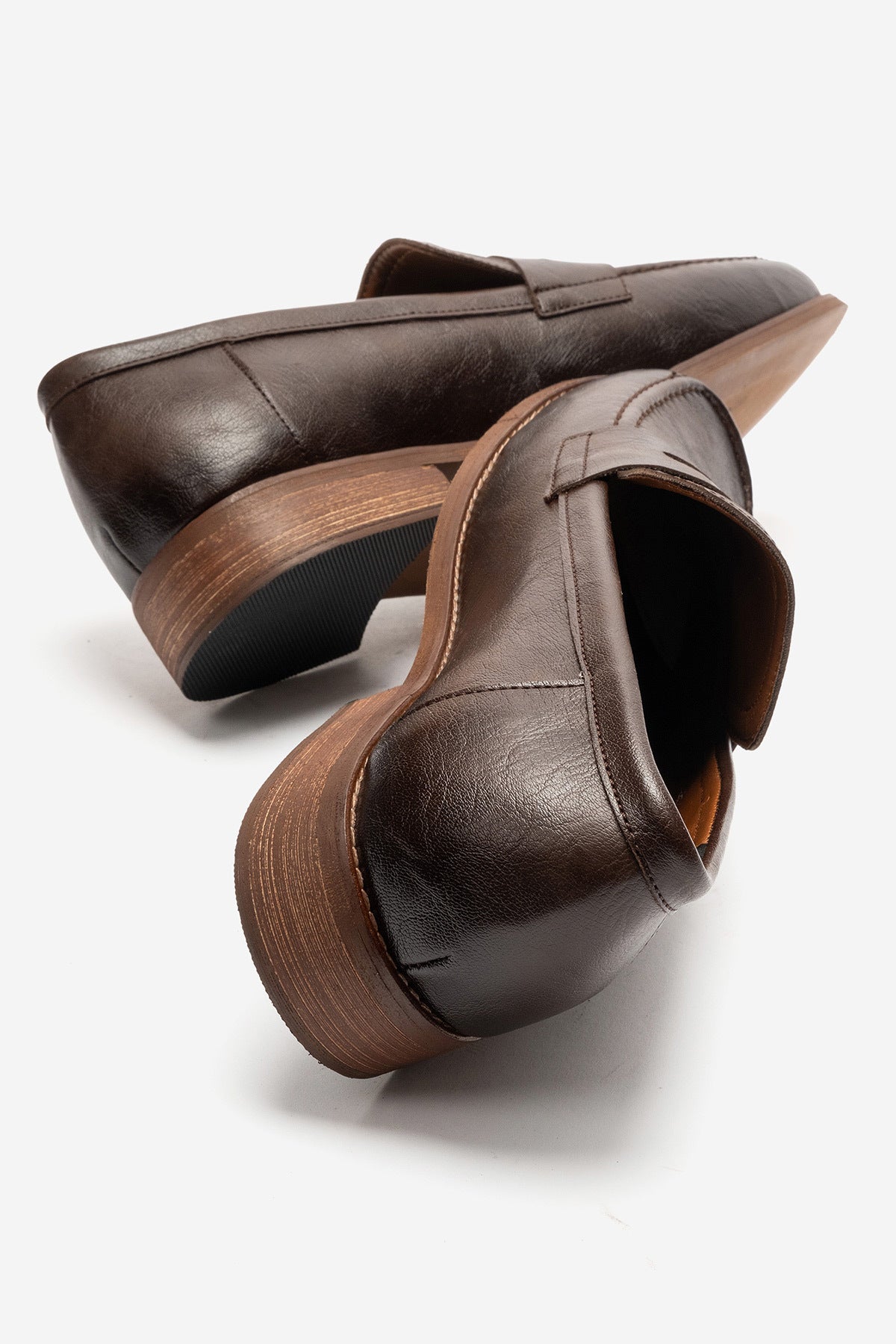 LUKKA SHOES Daniel Erkek Acı Kahve Suni Deri El yapımı Makosen Loafer Ayakkabı