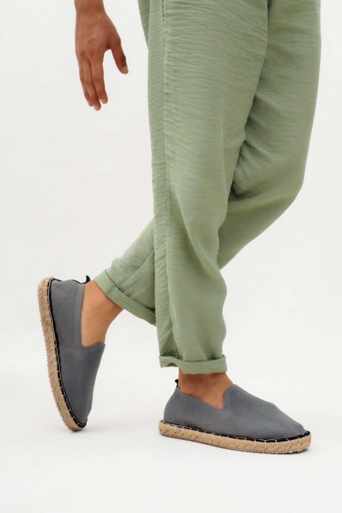 LUKKA SHOES Perla Erkek Gri Triko Espadril