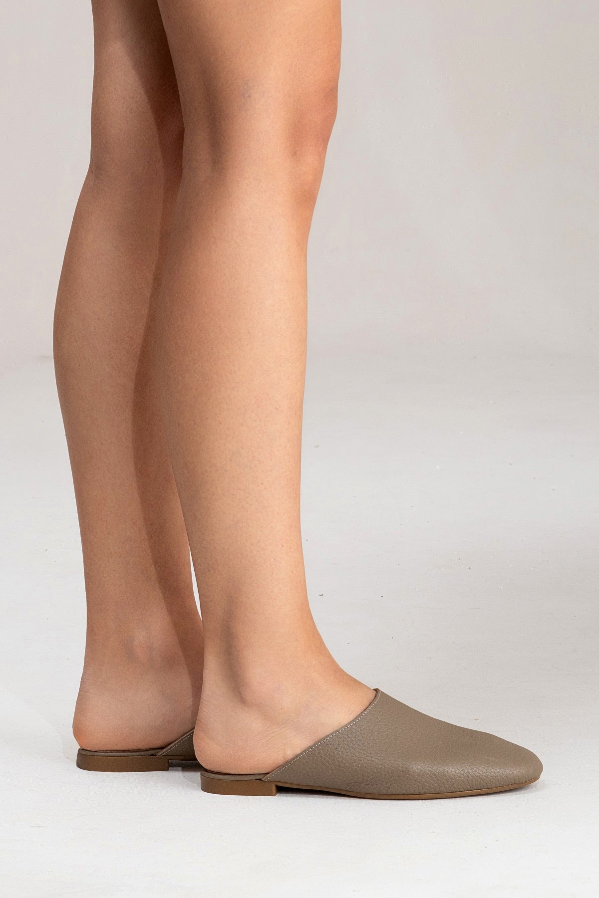 LUKKA SHOES Hakiki Deri Joyce Kadın Vizon Sabo Terlik