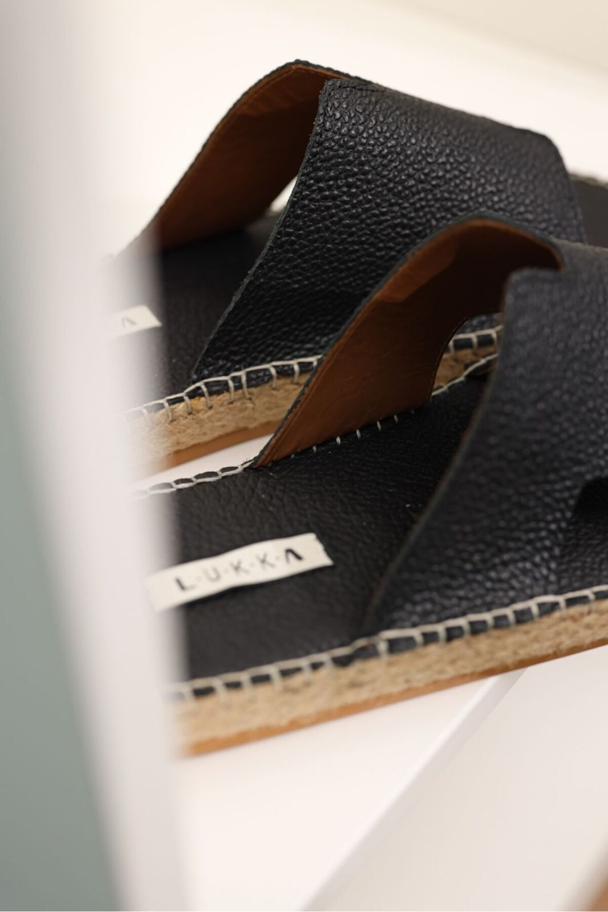 LUKKA SHOES Grace Hakiki Deri Erkek Siyah Bohem Terlik Espadril