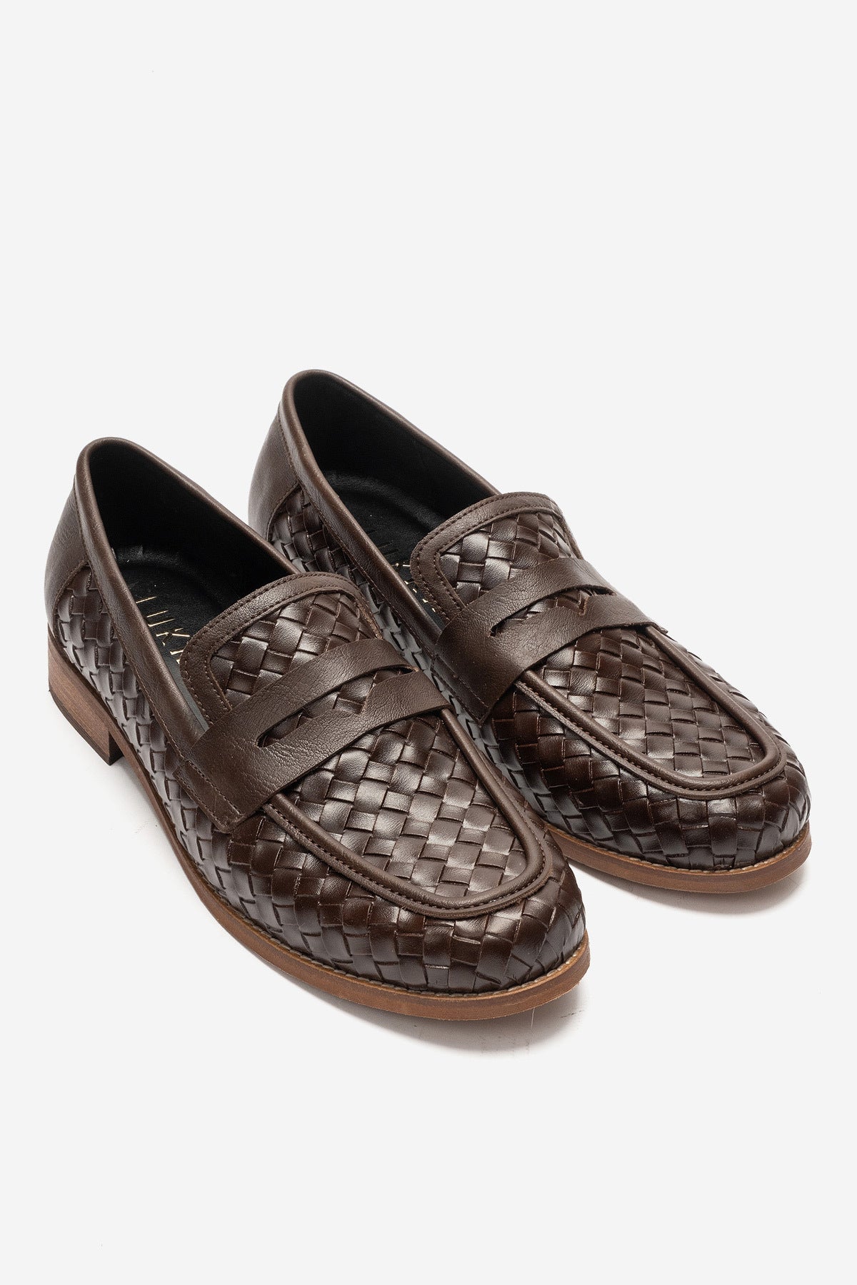 LUKKA SHOES Sara Erkek El Yapımı Acı Kahve Örgü Makosen Loafer Ayakkabı