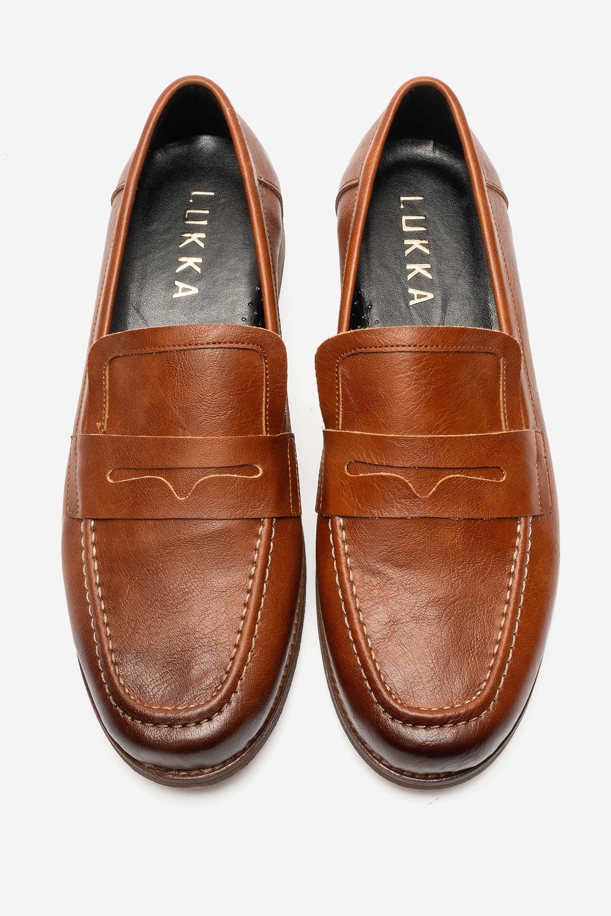 LUKKA SHOES Daniel Erkek Taba Suni Deri El yapımı Makosen Loafer Ayakkabı