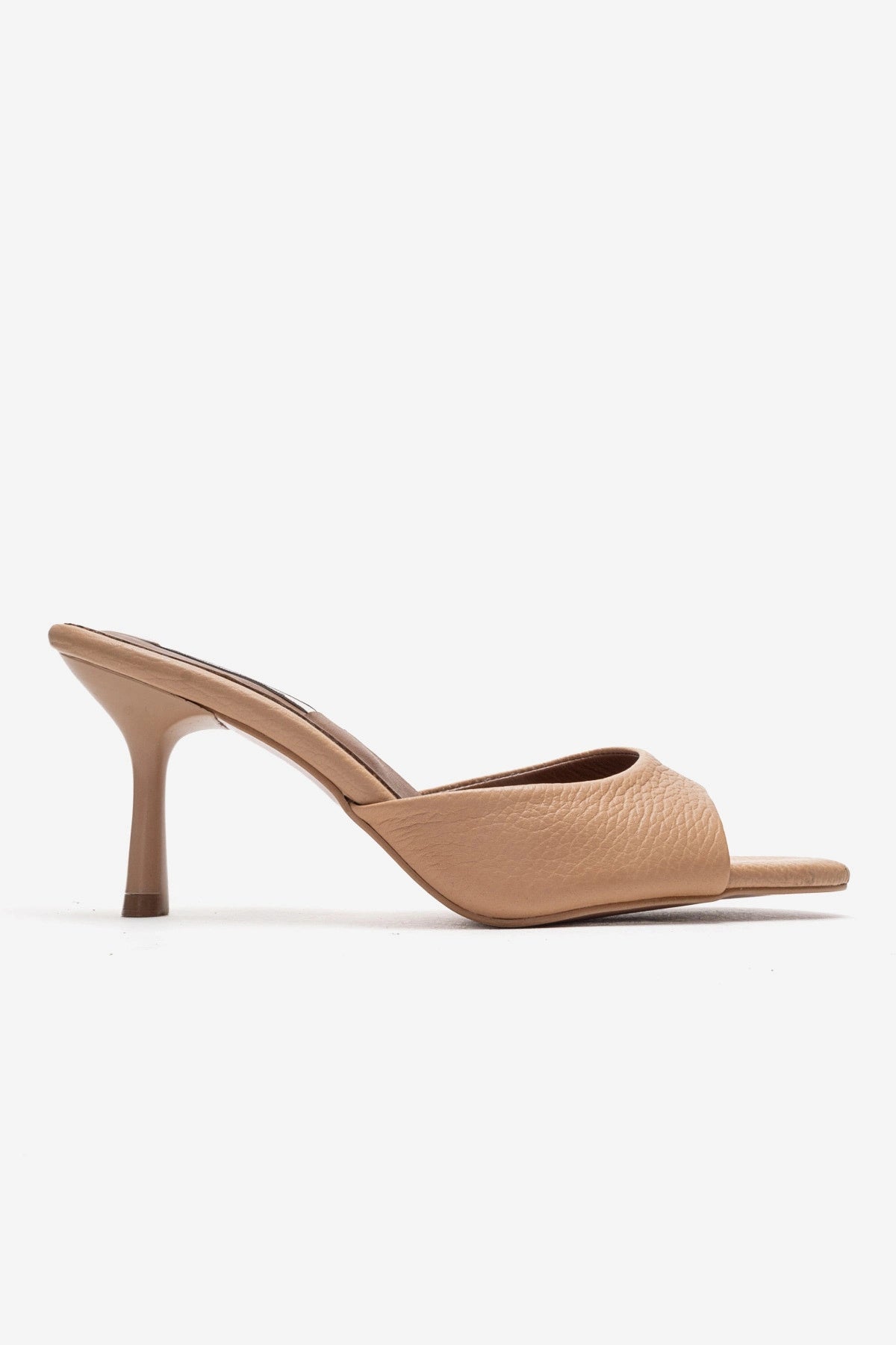 LUKKA SHOES Hakiki Deri Aria Kadın Nude Tek Yüz Topuklu Terlik