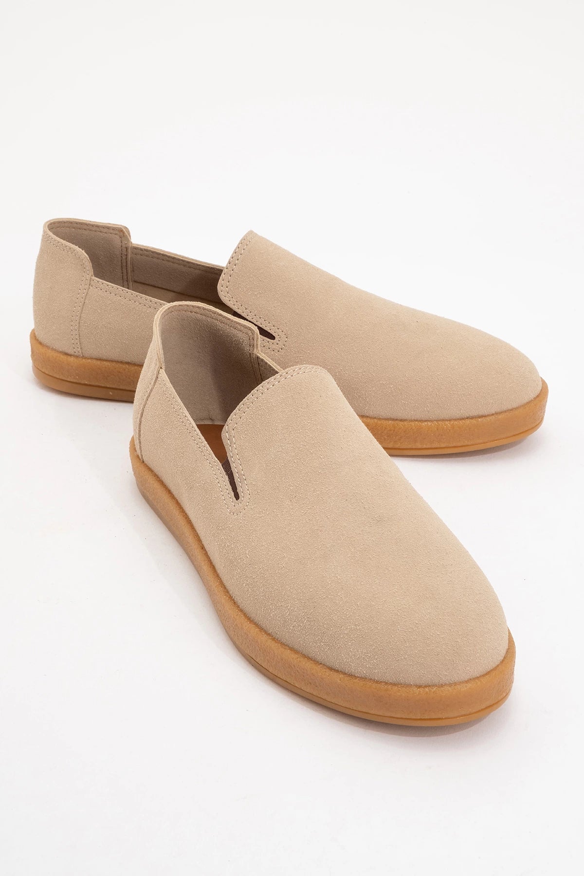 LUKKA SHOES Mira Erkek Bej Deri Tozu Lastikli Ayakkabı