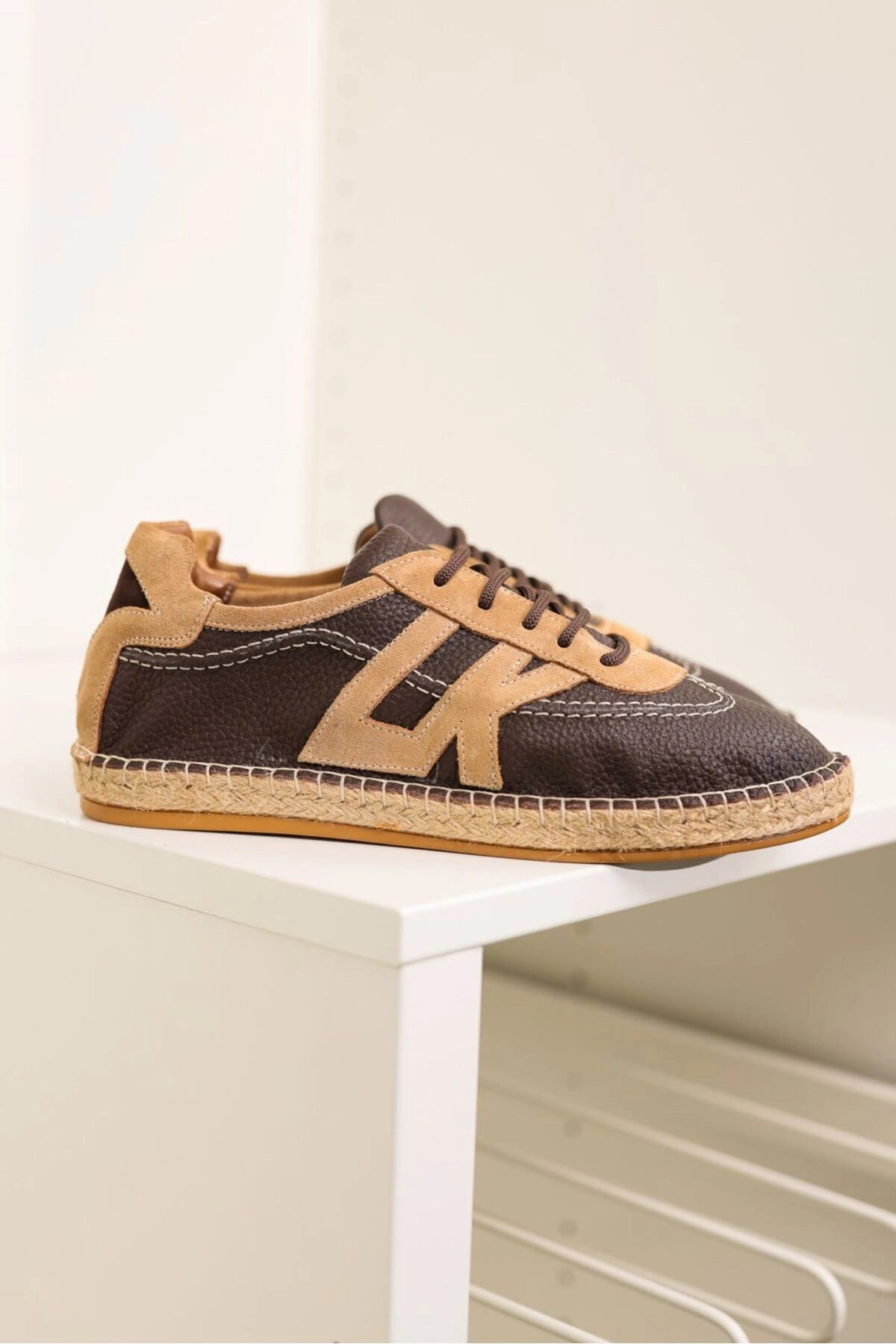 LUKKA SHOES Hakiki Deri Chester Acı Kahve Bağcıklı Spor Espadril