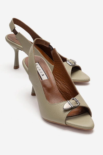 LUKKA SHOES Hakiki Deri Agnes Kadın Toka Detay Topuklu Sandalet