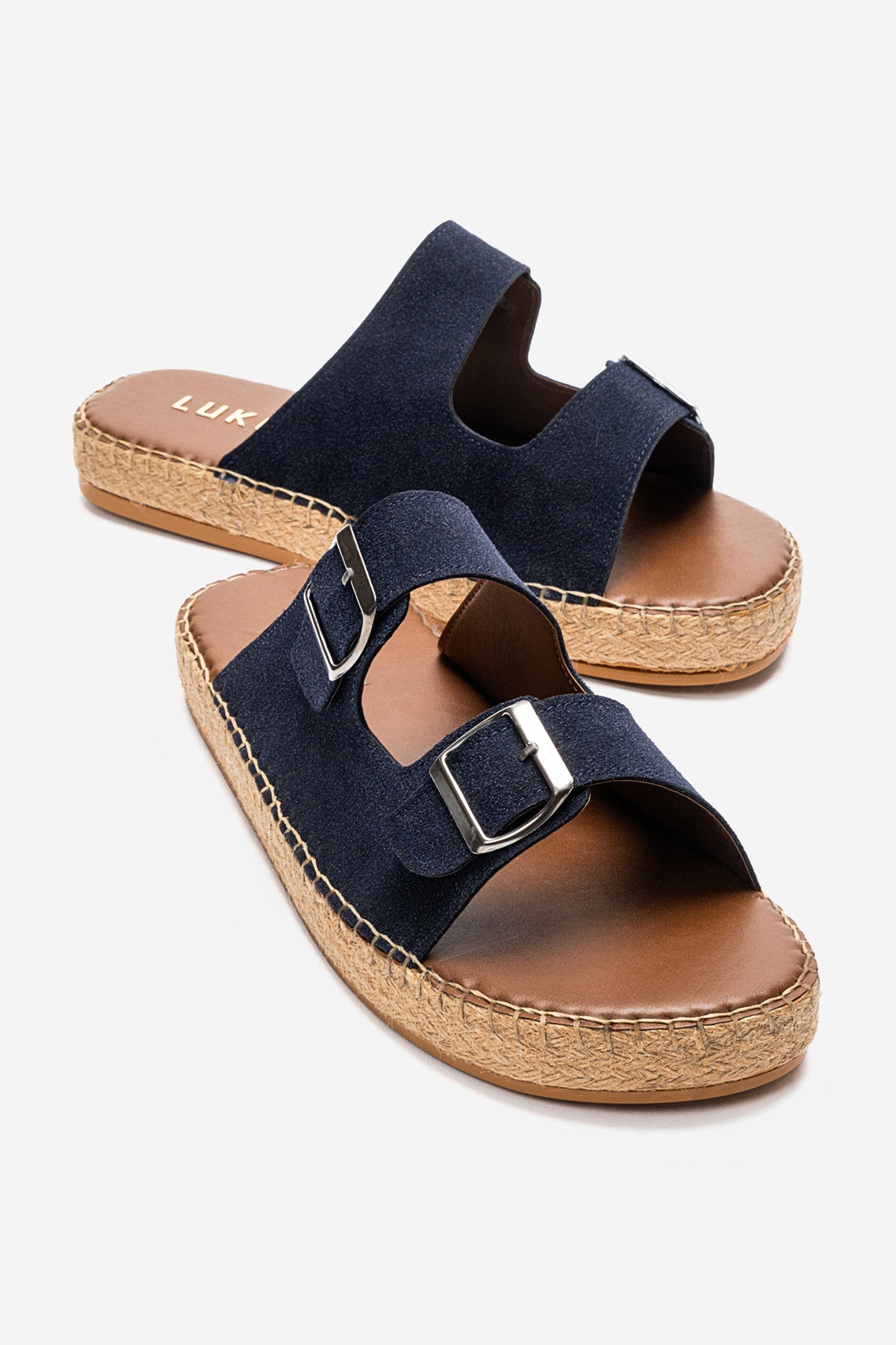LUKKA SHOES Matti Bej Süet Tokalı Hafif Mantar Taban Erkek Terlik