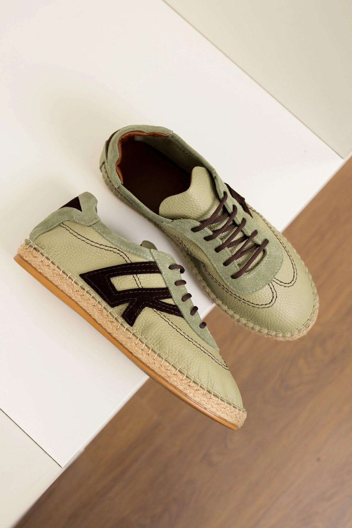 LUKKA SHOES Hakiki Deri Chester Avakado Bağcıklı Spor Espadril