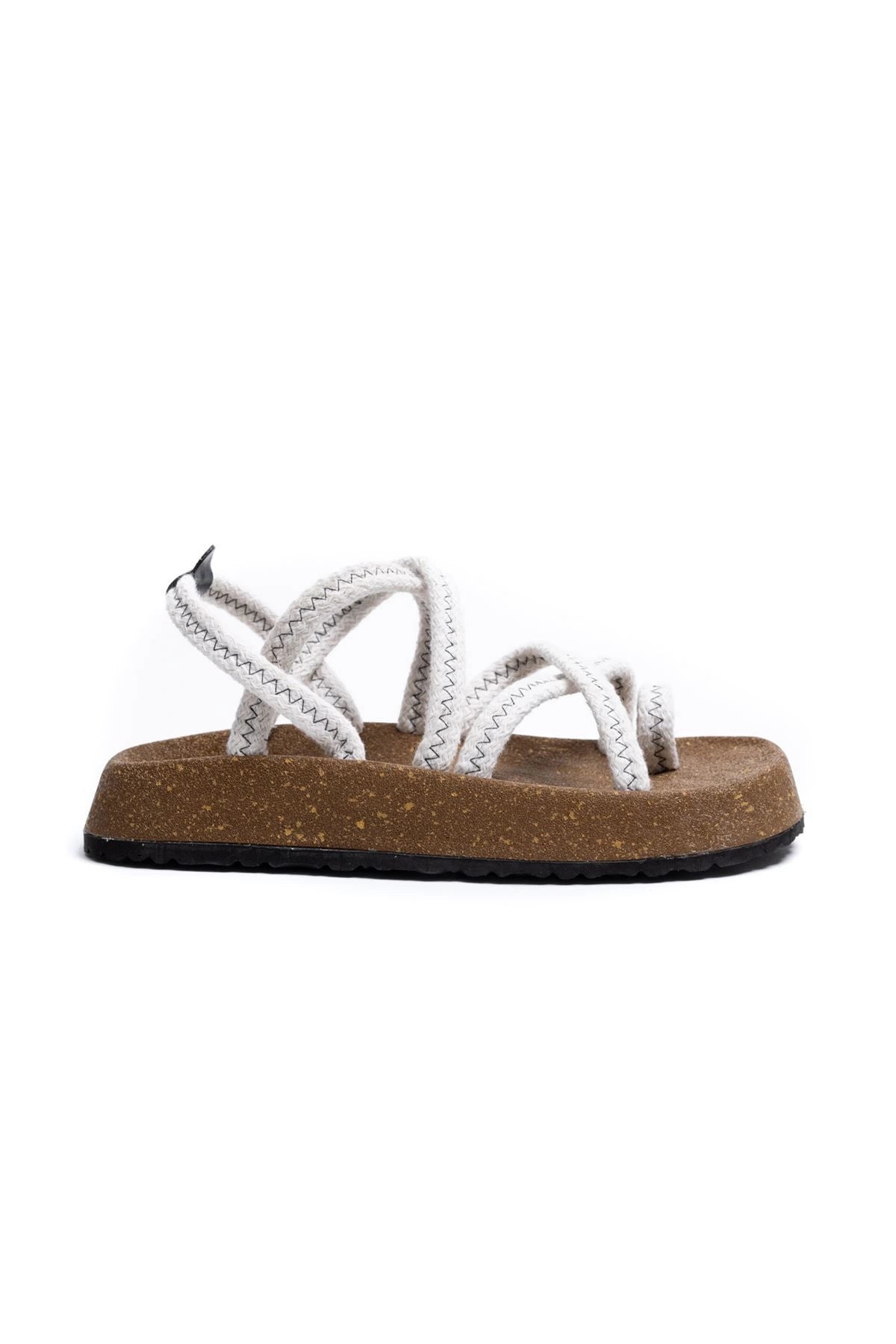 LUKKA SHOES Enrico Beyaz Doğal Pamuk İp Halat Erkek Sandalet