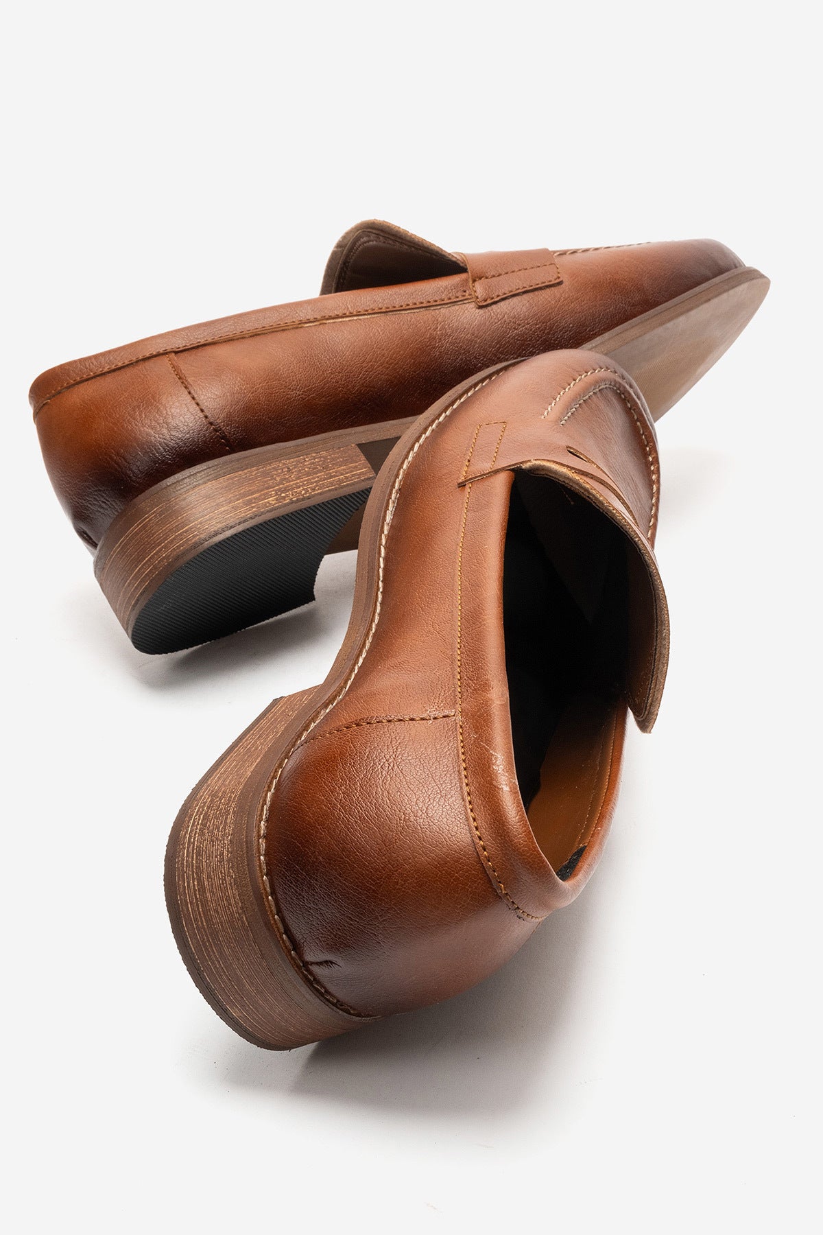 LUKKA SHOES Daniel Erkek Taba Suni Deri El yapımı Makosen Loafer Ayakkabı
