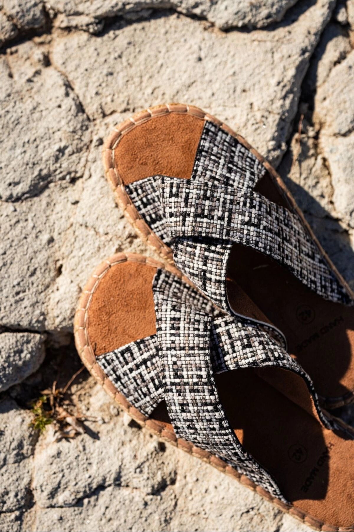LUKKA SHOES Zeta Erkek Renkli 2 Kumaş Çapraz Keten Terlik