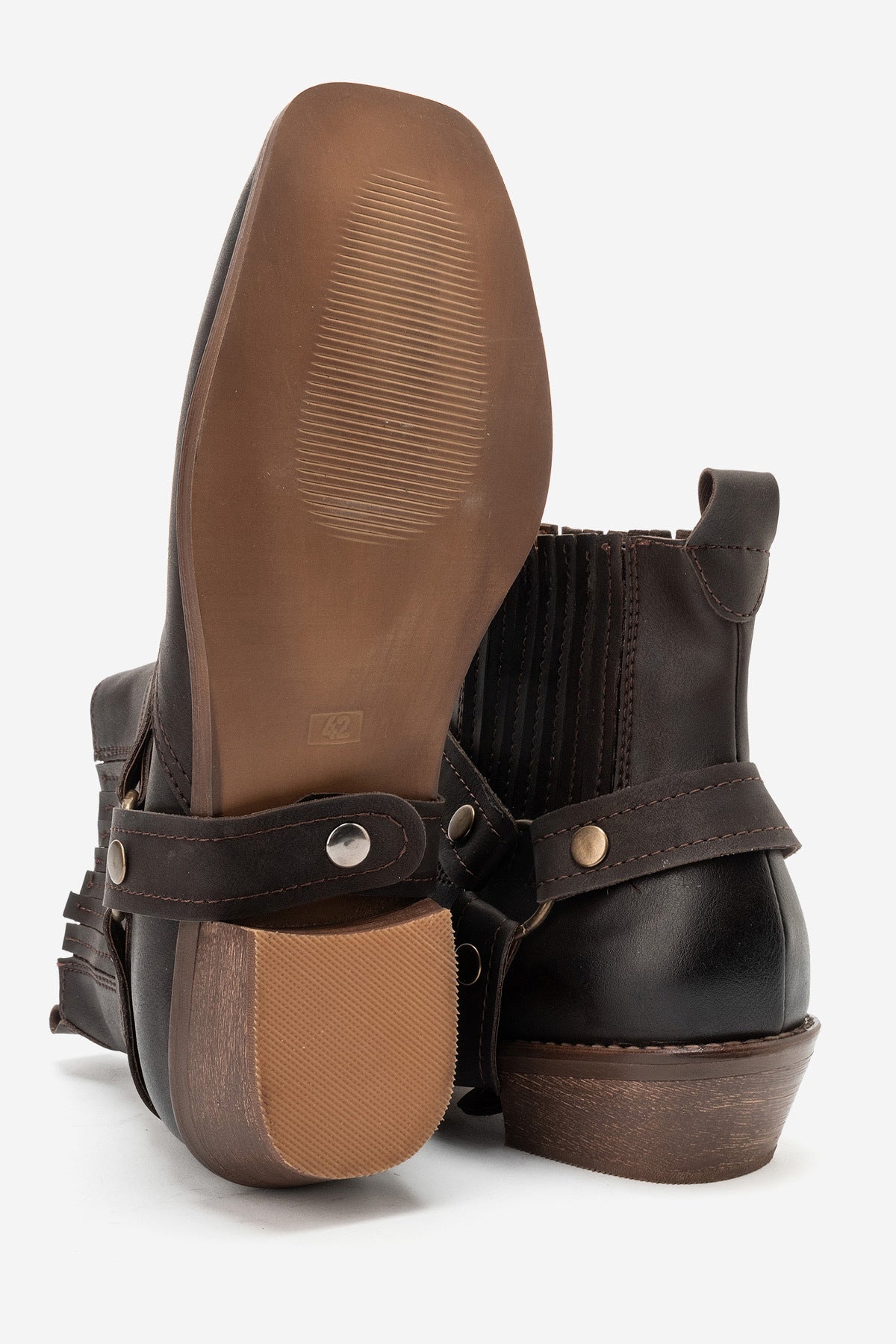 LUKKA SHOES Bert Erkek Acı Kahve Nubuk Kovboy Dallas Western Tak Çıkar Detaylı Ahşap Topuk El Yapımı Bot