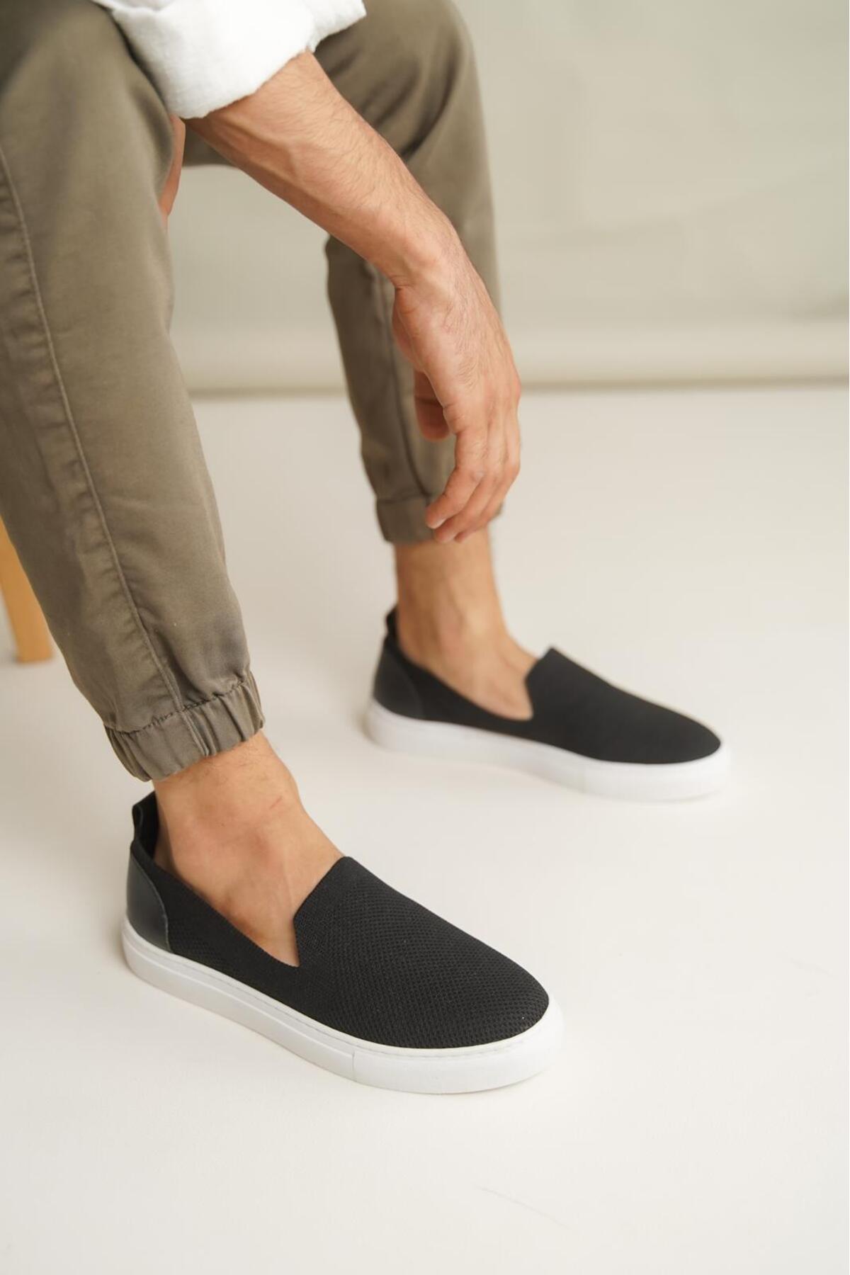 LUKKA SHOES Cora Erkek Siyah triko günlük ayakkabı