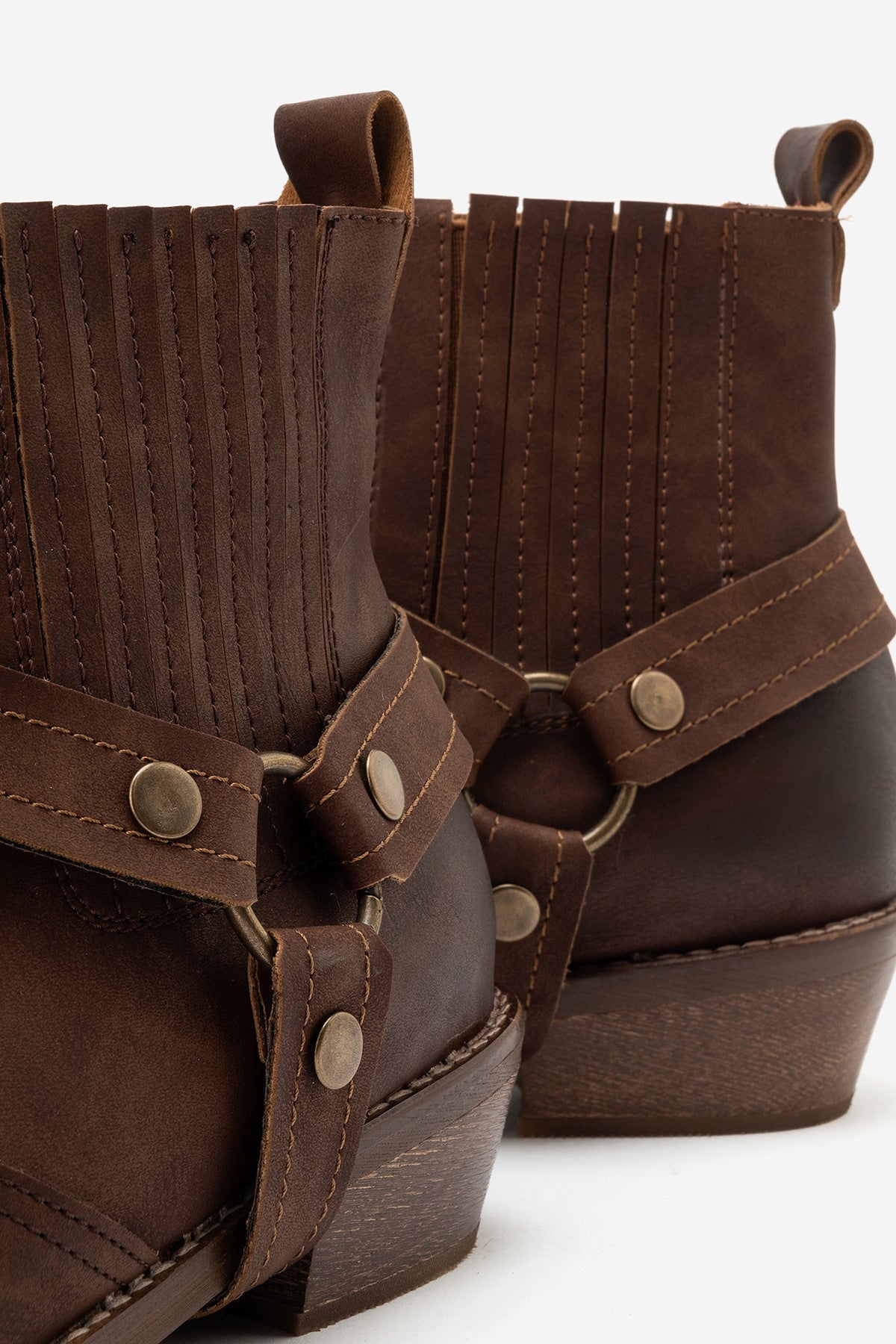 LUKKA SHOES Bert Erkek Taba Nubuk Kovboy Dallas Western Tak Çıkar Detaylı Ahşap Topuk El Yapımı Bot