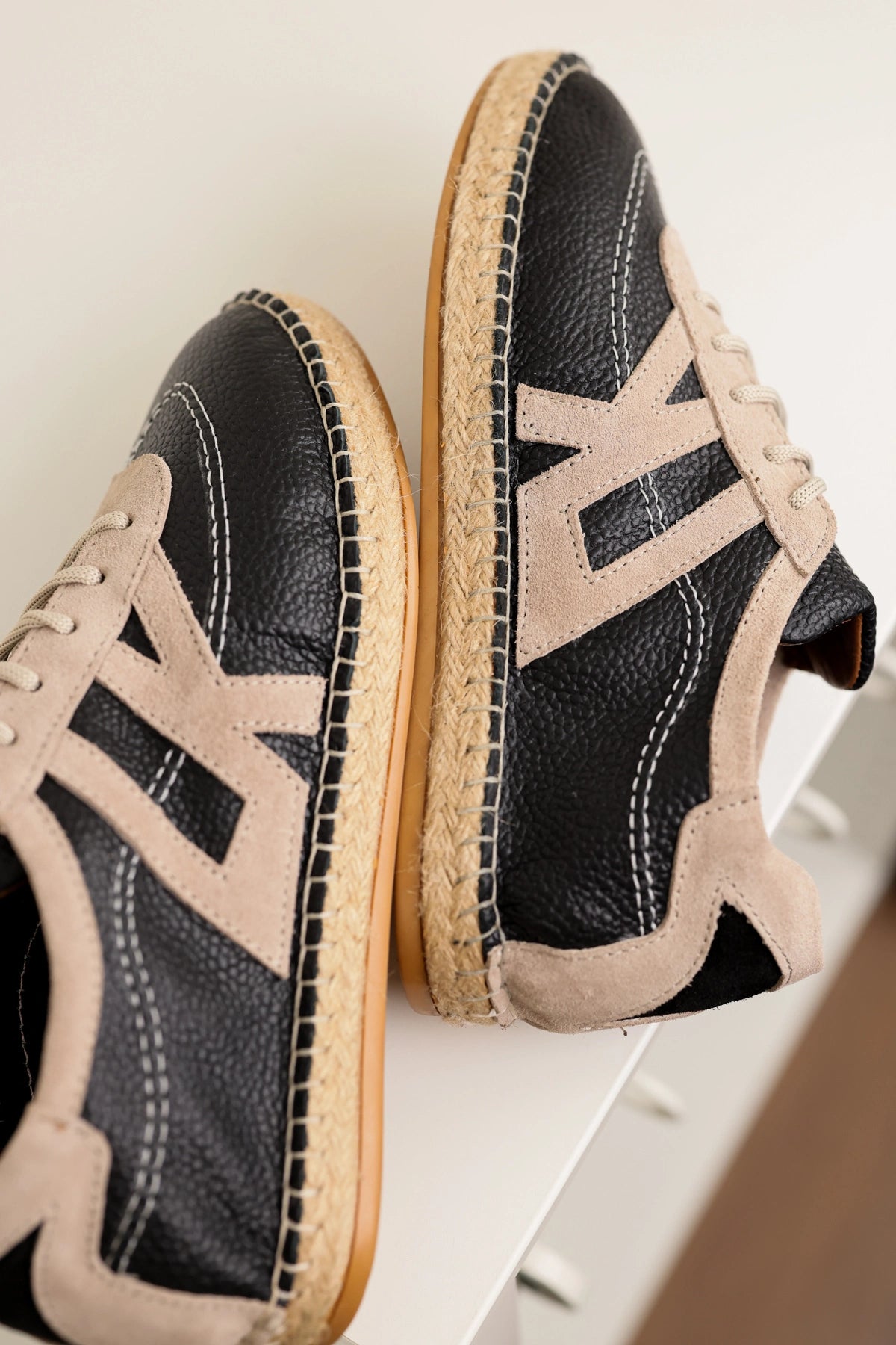 LUKKA SHOES Hakiki Deri Chester Siyah Bağcıklı Spor Espadril
