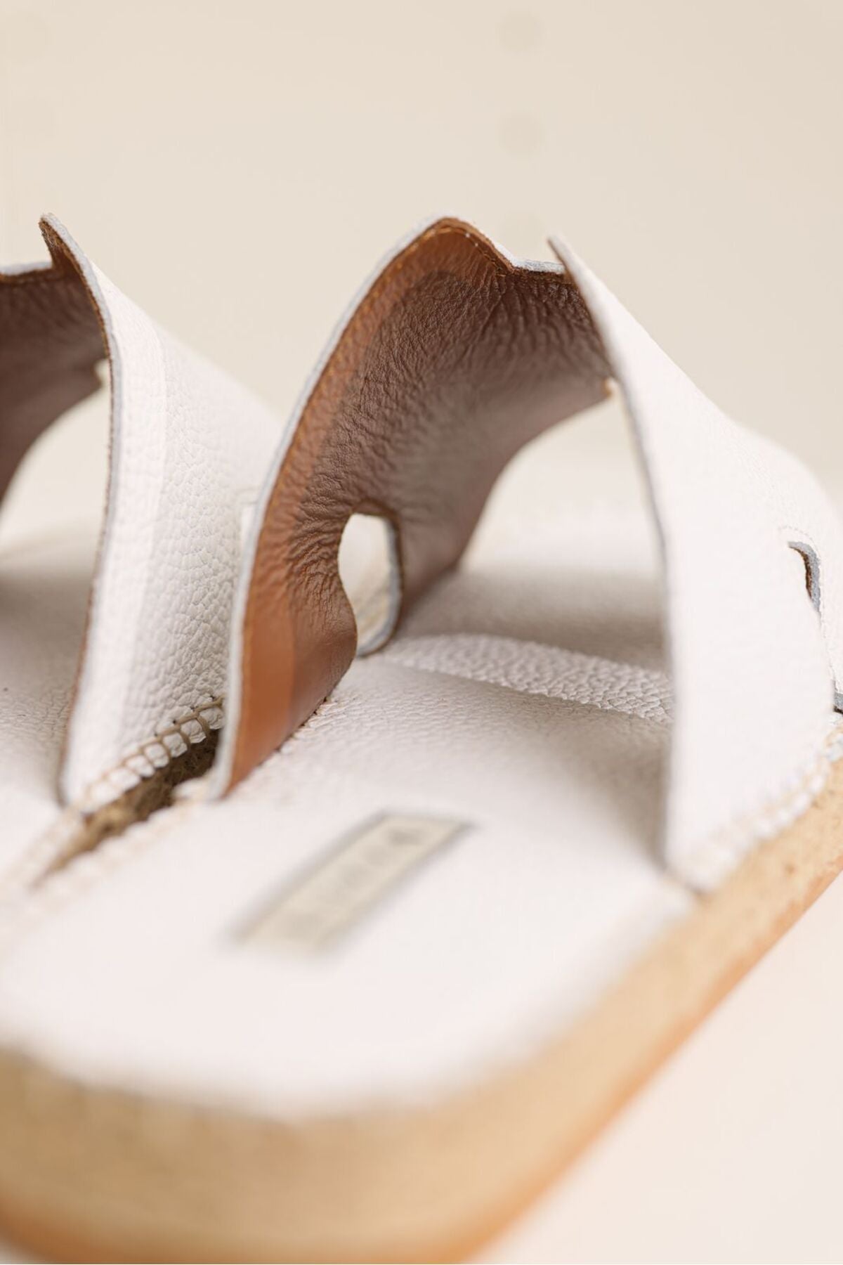 LUKKA SHOES Grace Hakiki Deri Erkek Beyaz Bohem Terlik Espadril