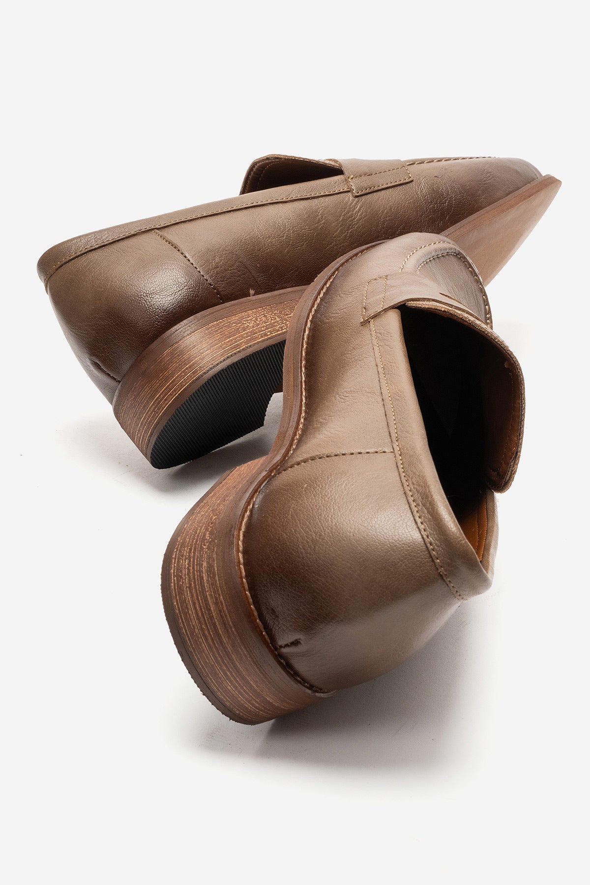 LUKKA SHOES Daniel Erkek Vizon Suni Deri El yapımı Makosen Loafer Ayakkabı