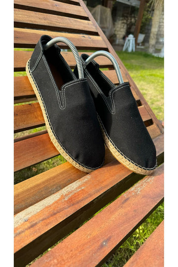 LUKKA SHOES Daisy Erkek Suni Deri Siyah Lastikli Espadril