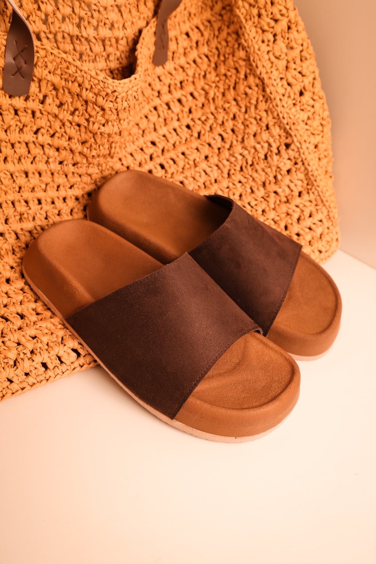 LUKKA SHOES Leonardo Kahve Süet Düz Kauçuk Taban Erkek Terlik