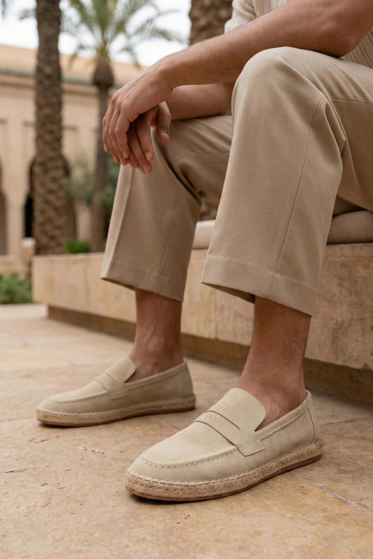 LUKKA SHOES Lotus Erkek Suni Deri Bej Loafer Espadril