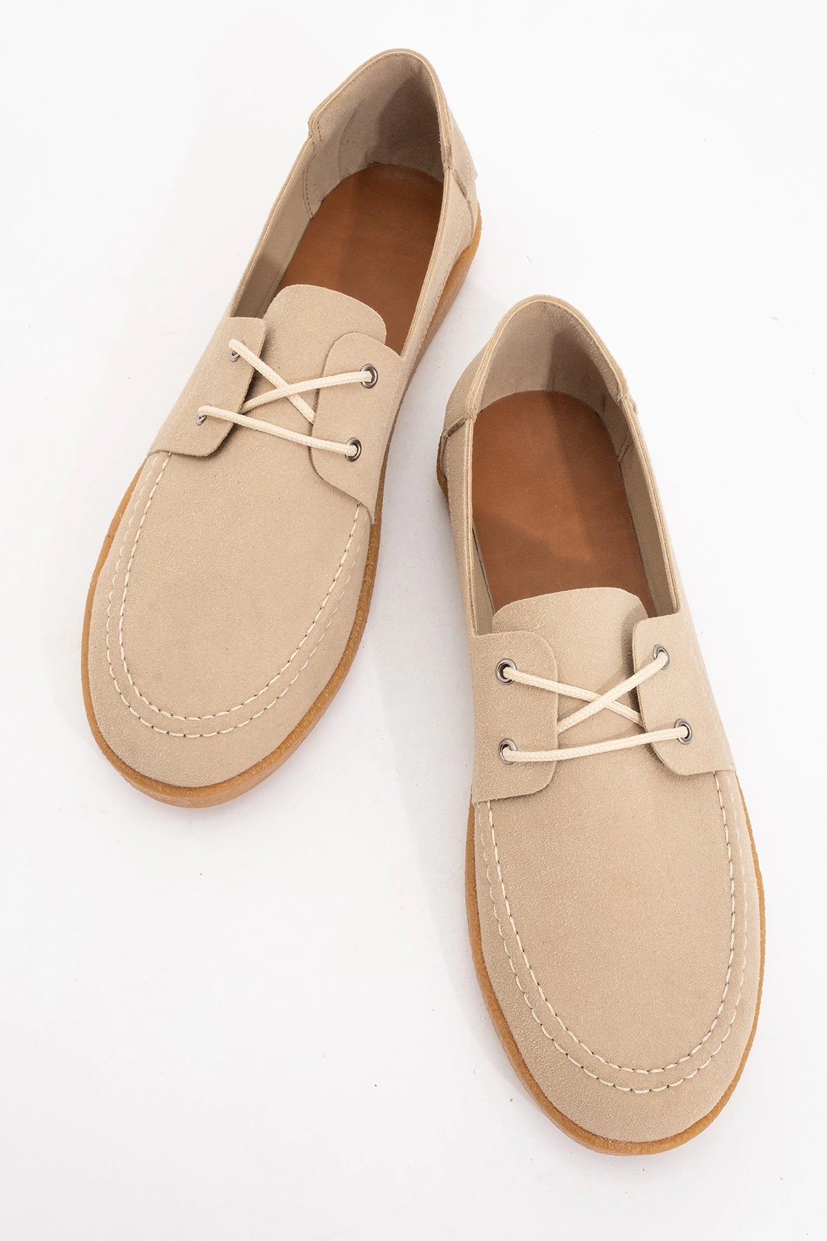 LUKKA SHOES Mary Erkek Bej Deri tozu Bağcıklı ayakkabı