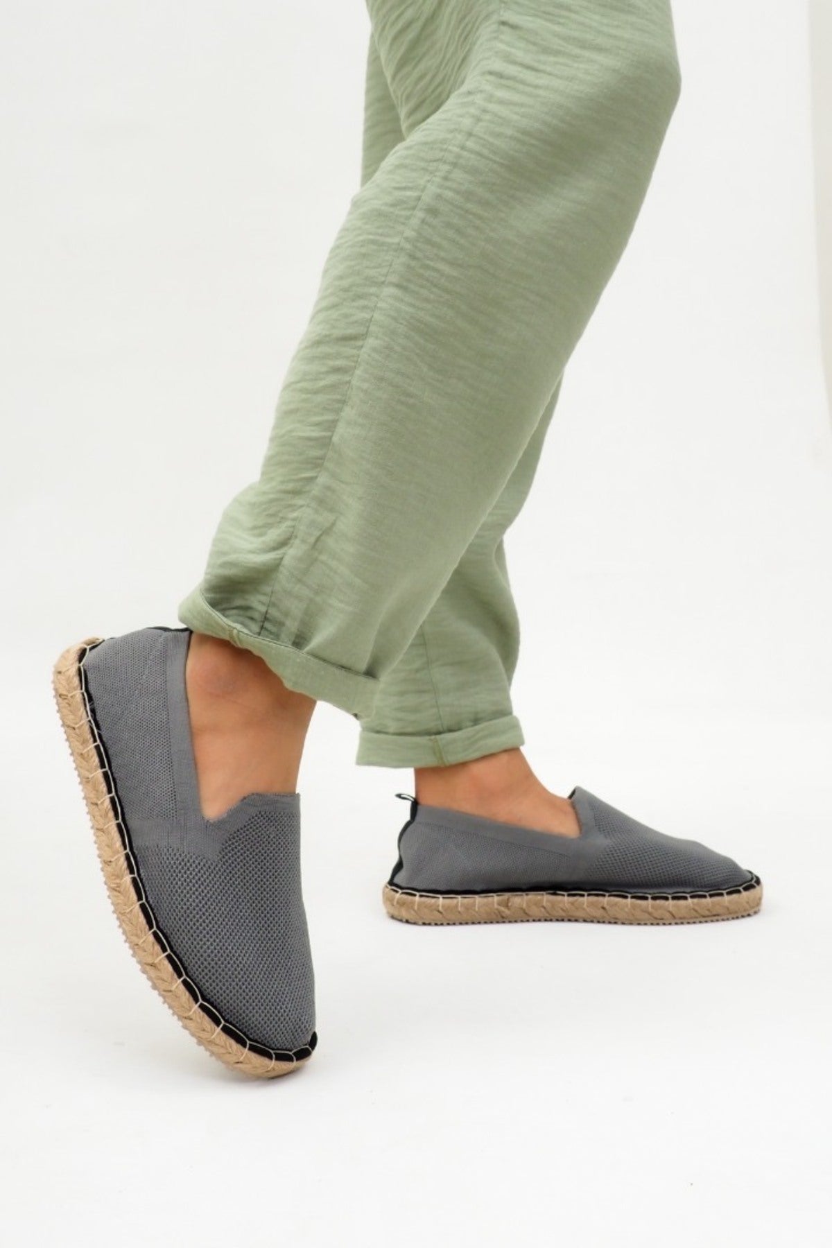 LUKKA SHOES Perla Erkek Gri Triko Espadril