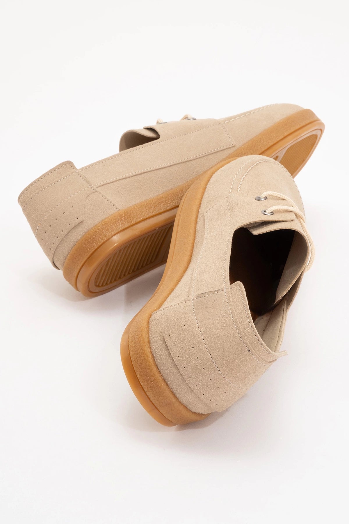 LUKKA SHOES Mary Erkek Bej Deri tozu Bağcıklı ayakkabı