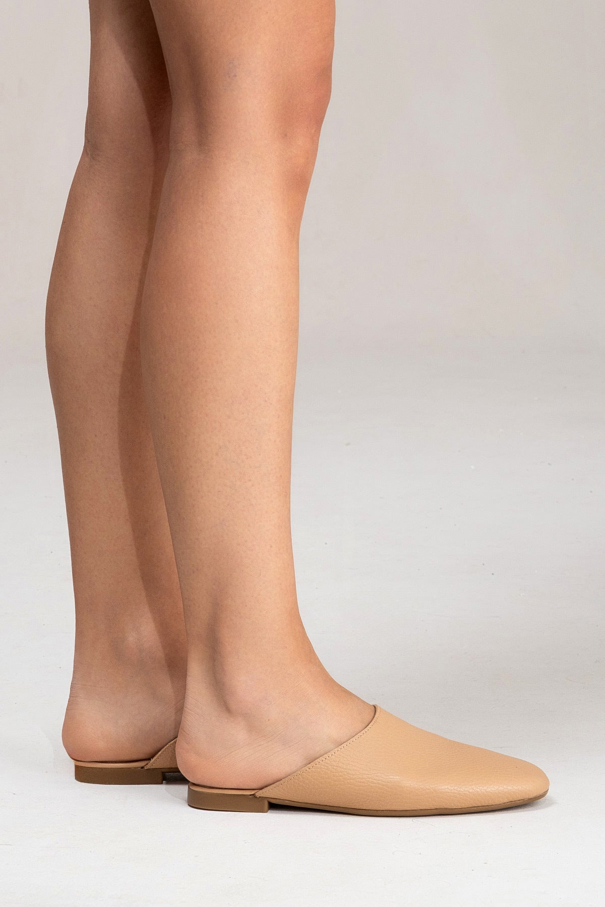 LUKKA SHOES Hakiki Deri Joyce Kadın Nude Sabo Terlik