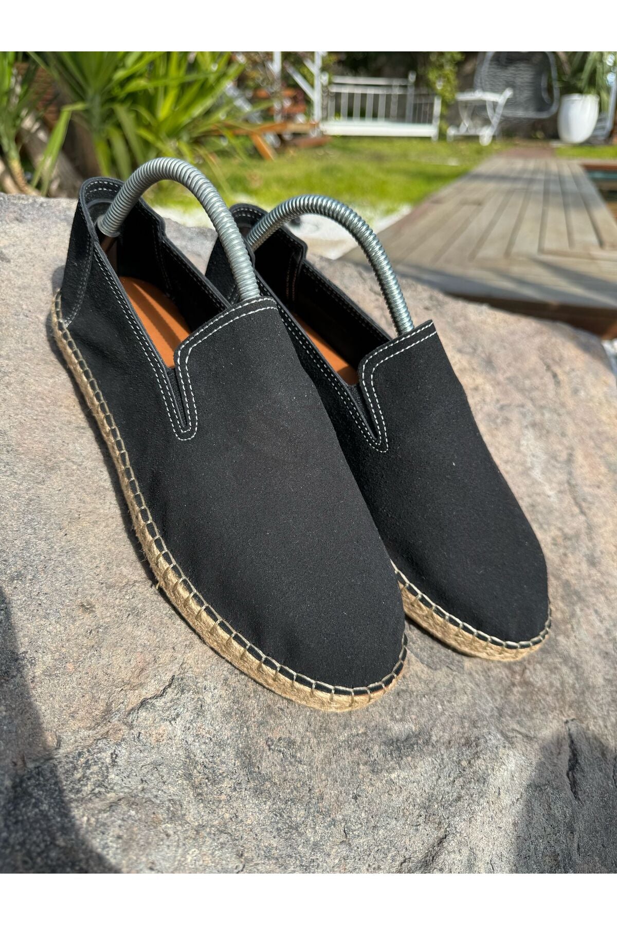 LUKKA SHOES Daisy Erkek Suni Deri Siyah Lastikli Espadril