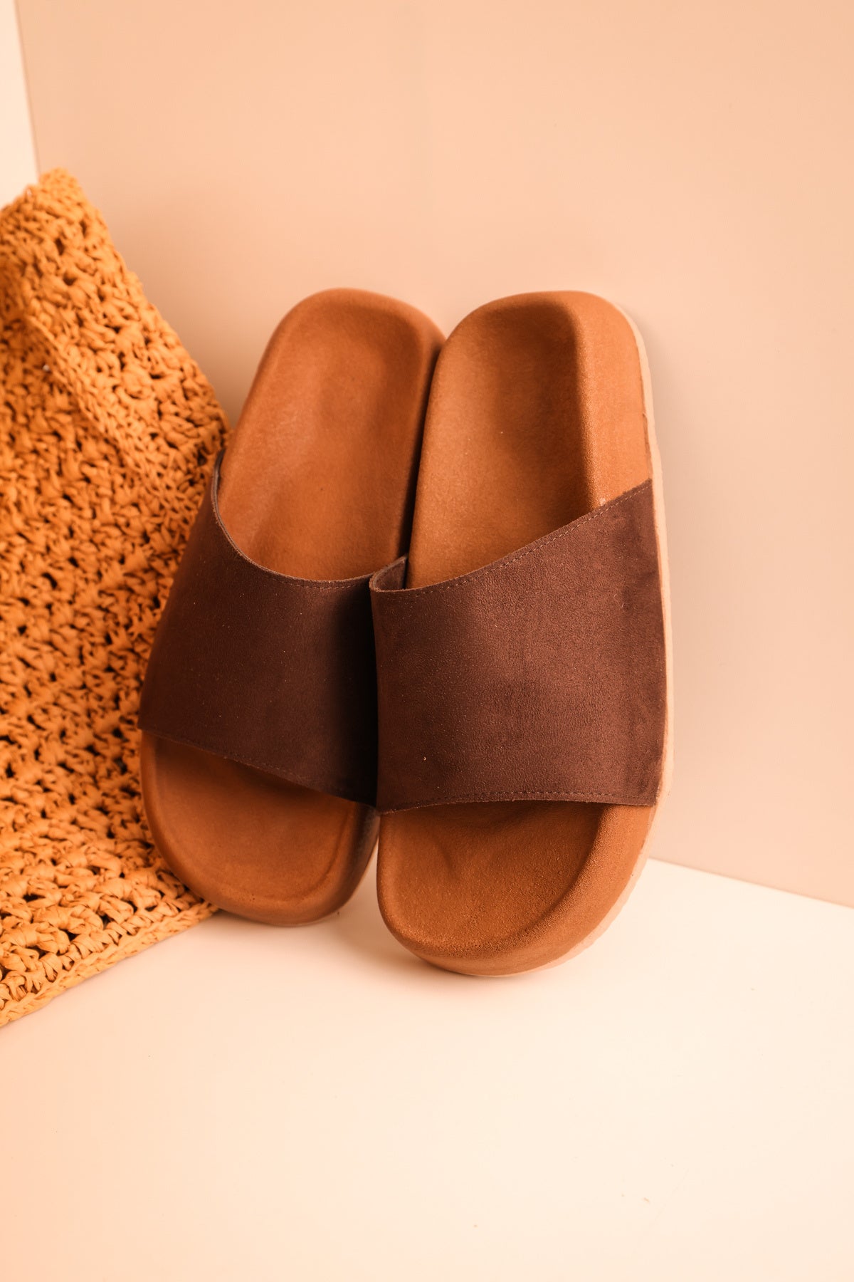 LUKKA SHOES Leonardo Kahve Süet Düz Kauçuk Taban Erkek Terlik