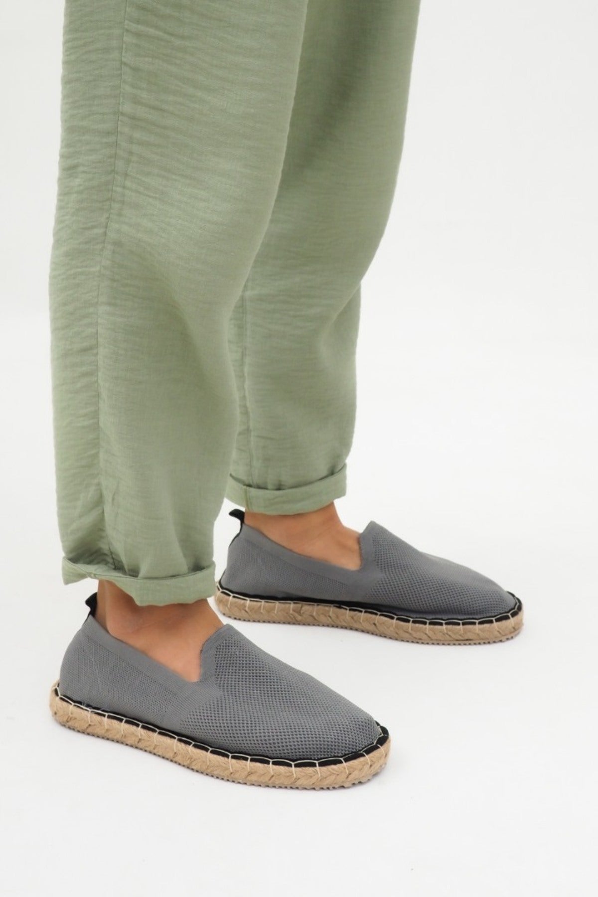 LUKKA SHOES Perla Erkek Gri Triko Espadril