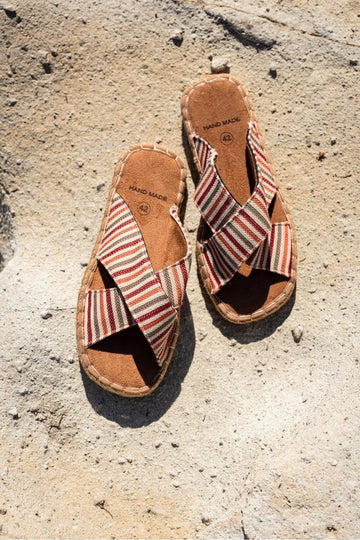 LUKKA SHOES Zeta Renkli Çapraz Keten Erkek Terlik