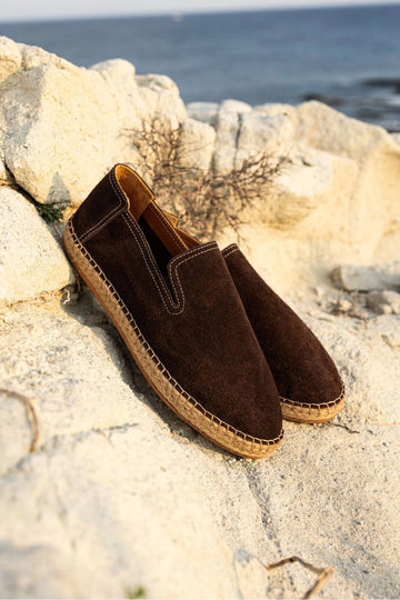 LUKKA SHOES Robert Acı Kahve Hakiki Deri El Yapımı Erkek Espadril