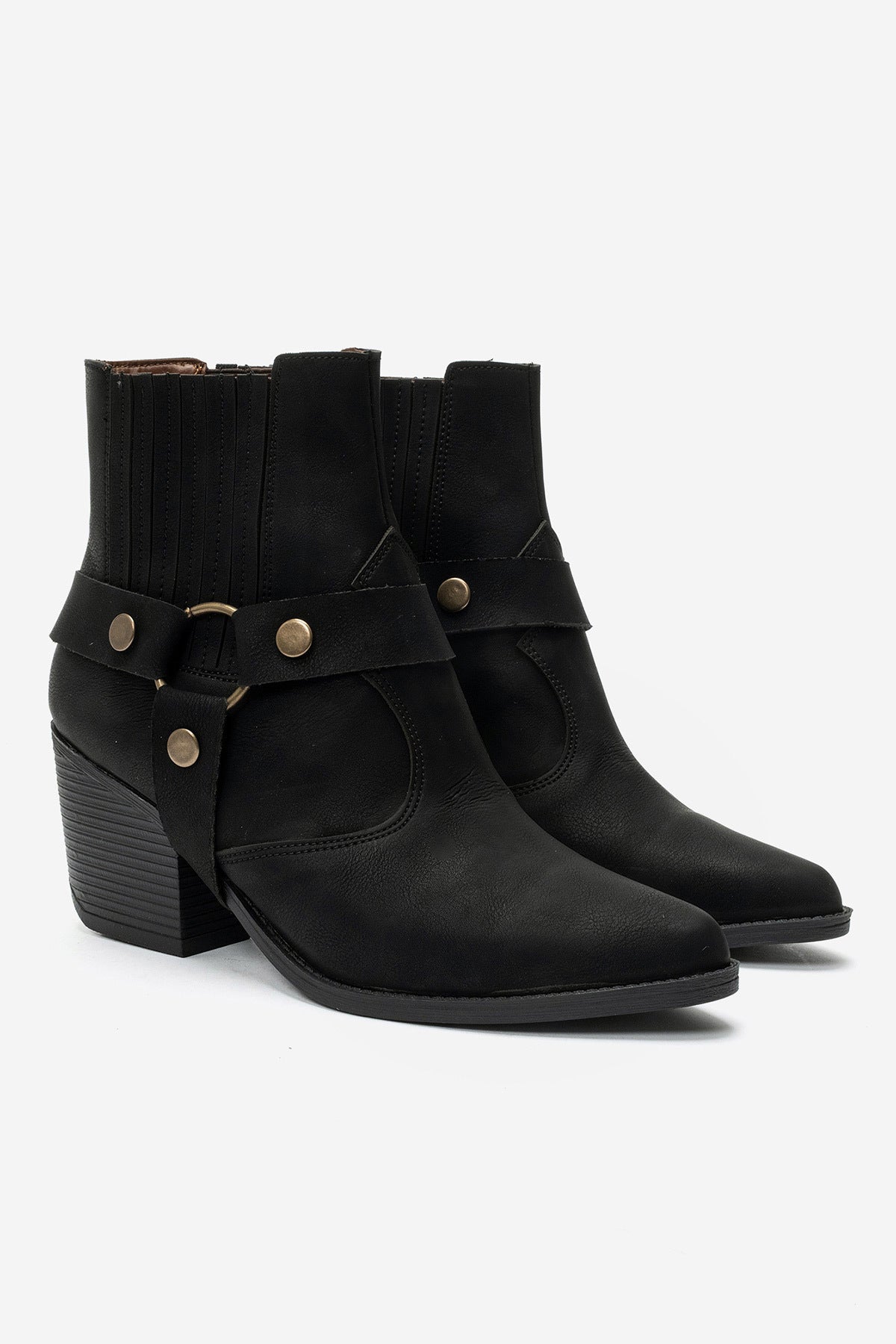 LUKKA SHOES Nova Kadın Siyah Nubuk Western Dallas Tak Çıkar Bot