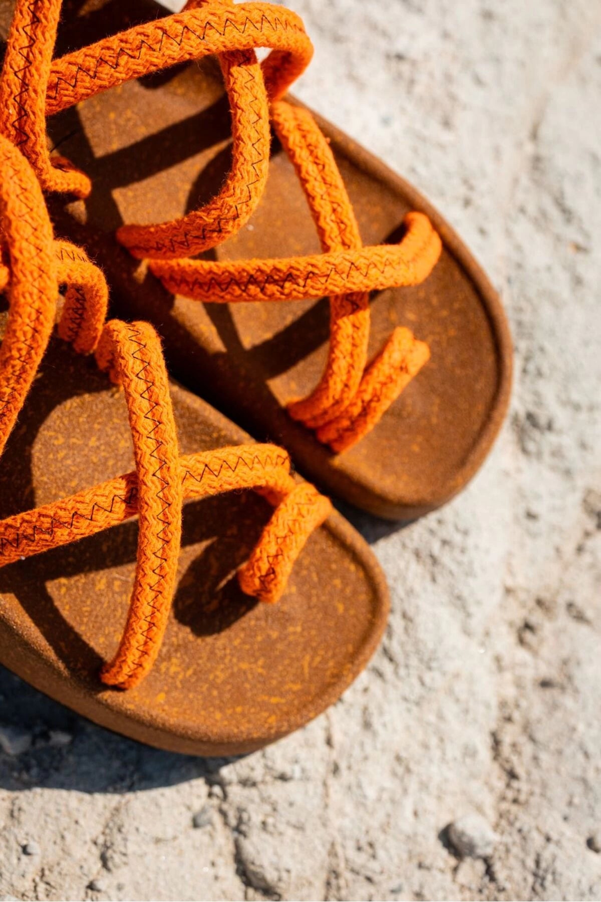 LUKKA SHOES Enrico Turuncu Doğal Pamuk İp Halat Erkek Sandalet