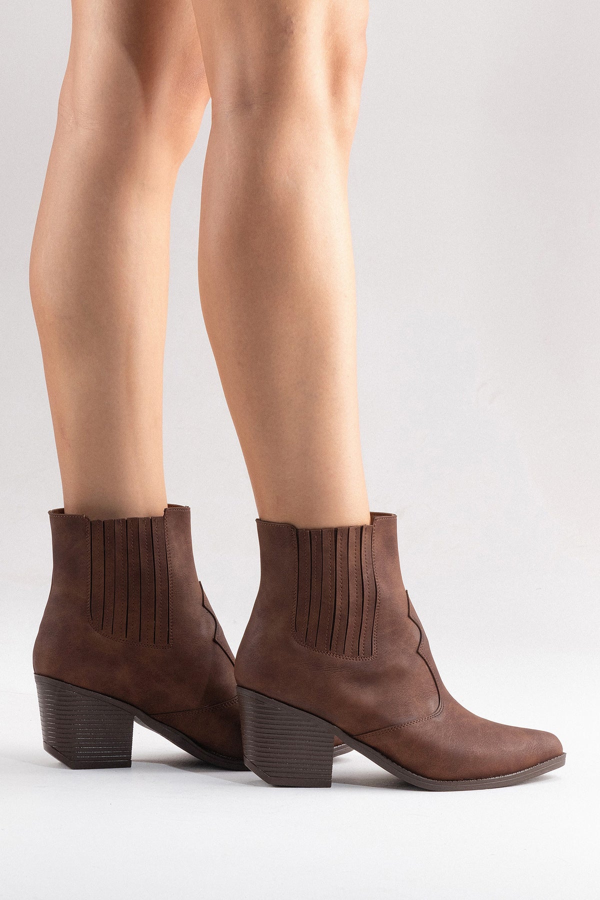 LUKKA SHOES Athena Kadın Taba Nubuk Western Dallas Bot