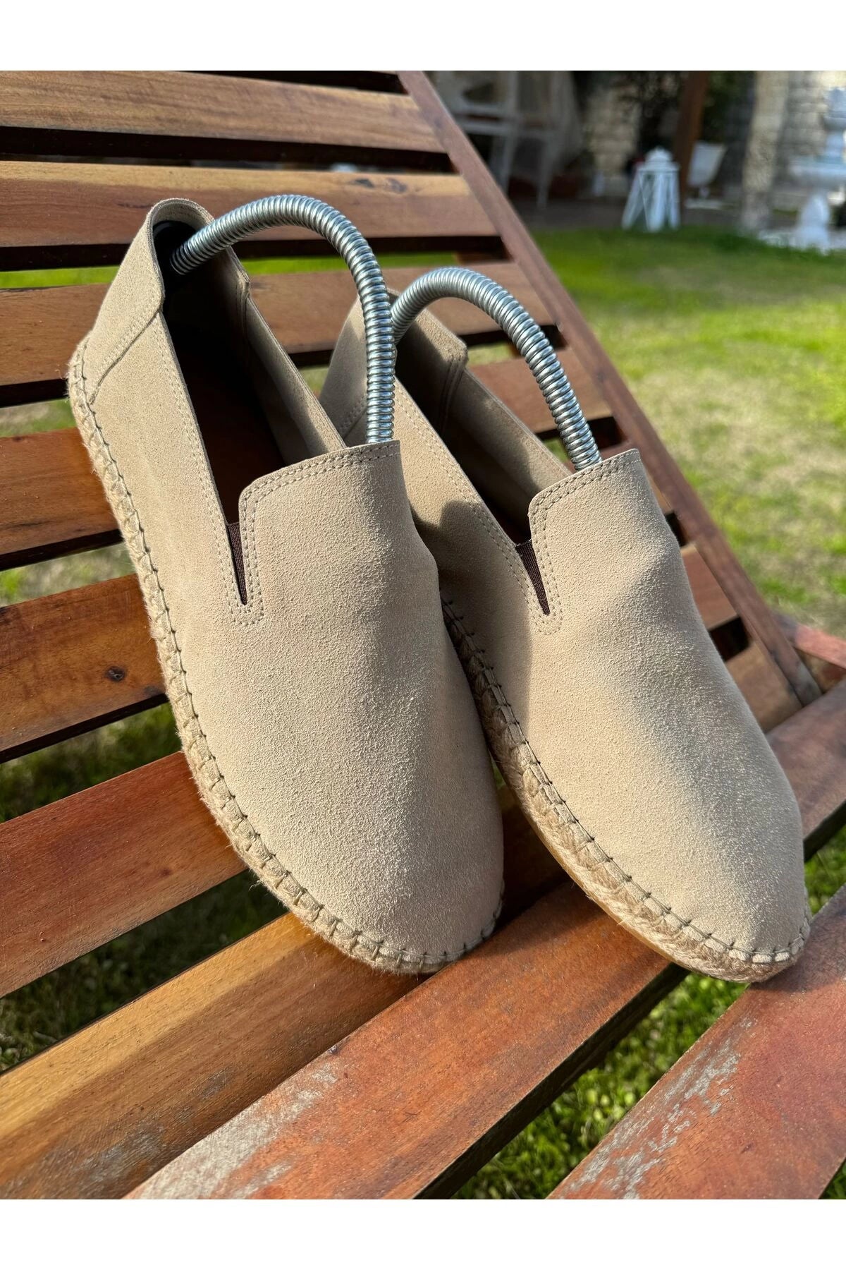LUKKA SHOES Daisy Erkek Suni Deri Bej Lastikli Espadril