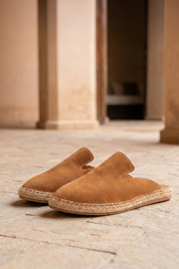 LUKKA SHOES Erkek Terra El Yapımı Taba Suni Deri Tozu Espadril Terlik