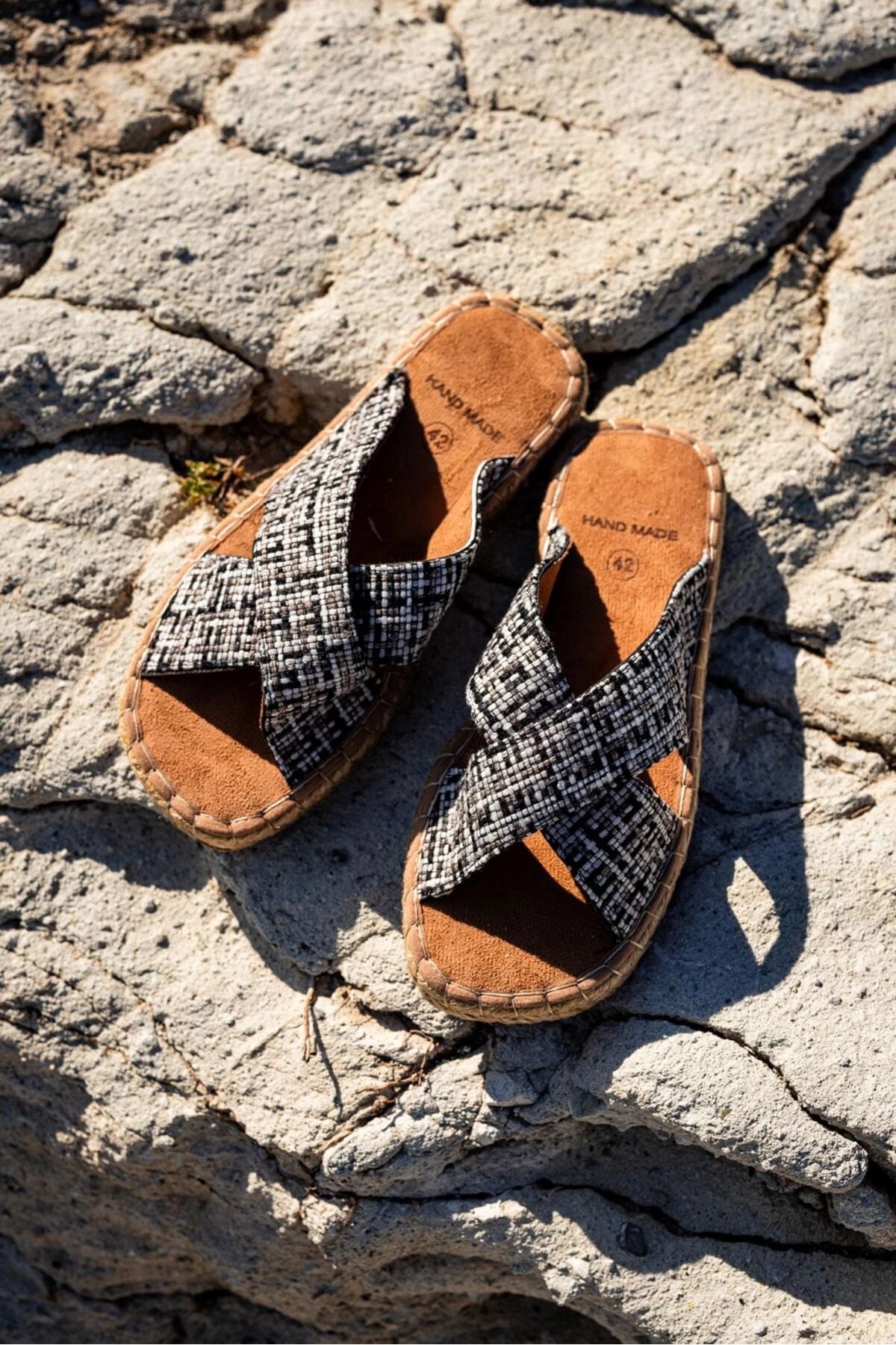 LUKKA SHOES Zeta Erkek Renkli 2 Kumaş Çapraz Keten Terlik