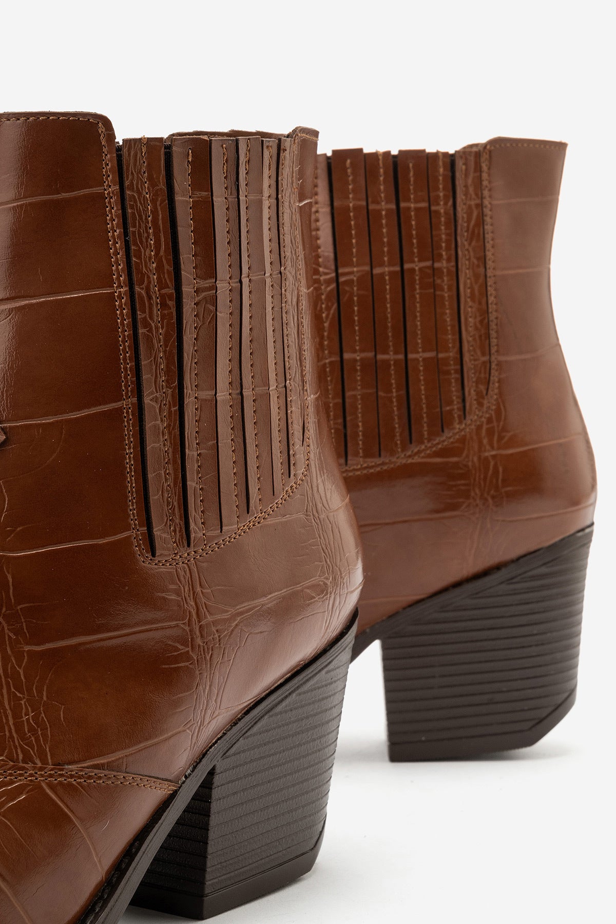 LUKKA SHOES Nova Kadın Taba Kroko Western Dallas Tak Çıkar Bot