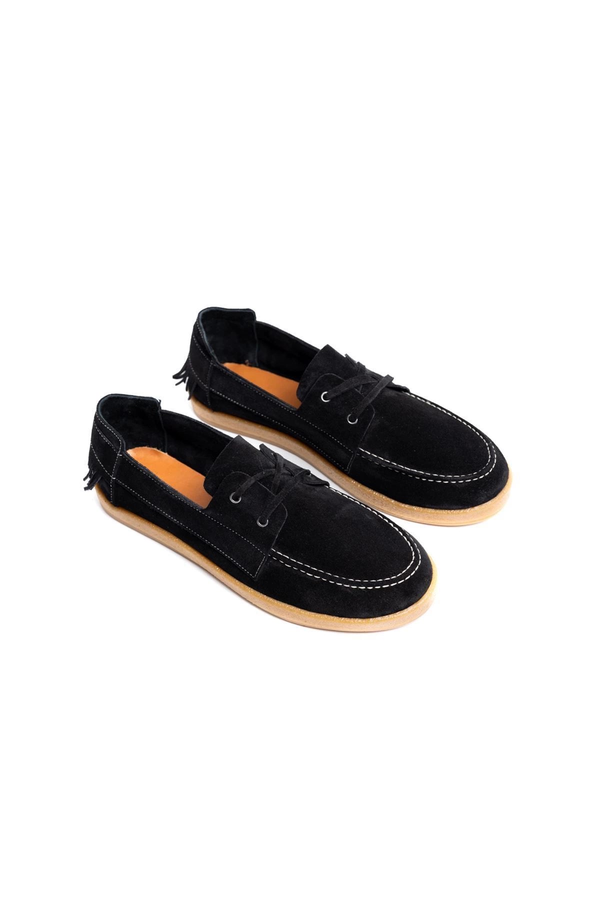 LUKKA SHOES Erkek Hakiki Deri Acı Kahve Bağcıklı Püskül Detaylı Kauçuk Taban Günlük Ayakkabı