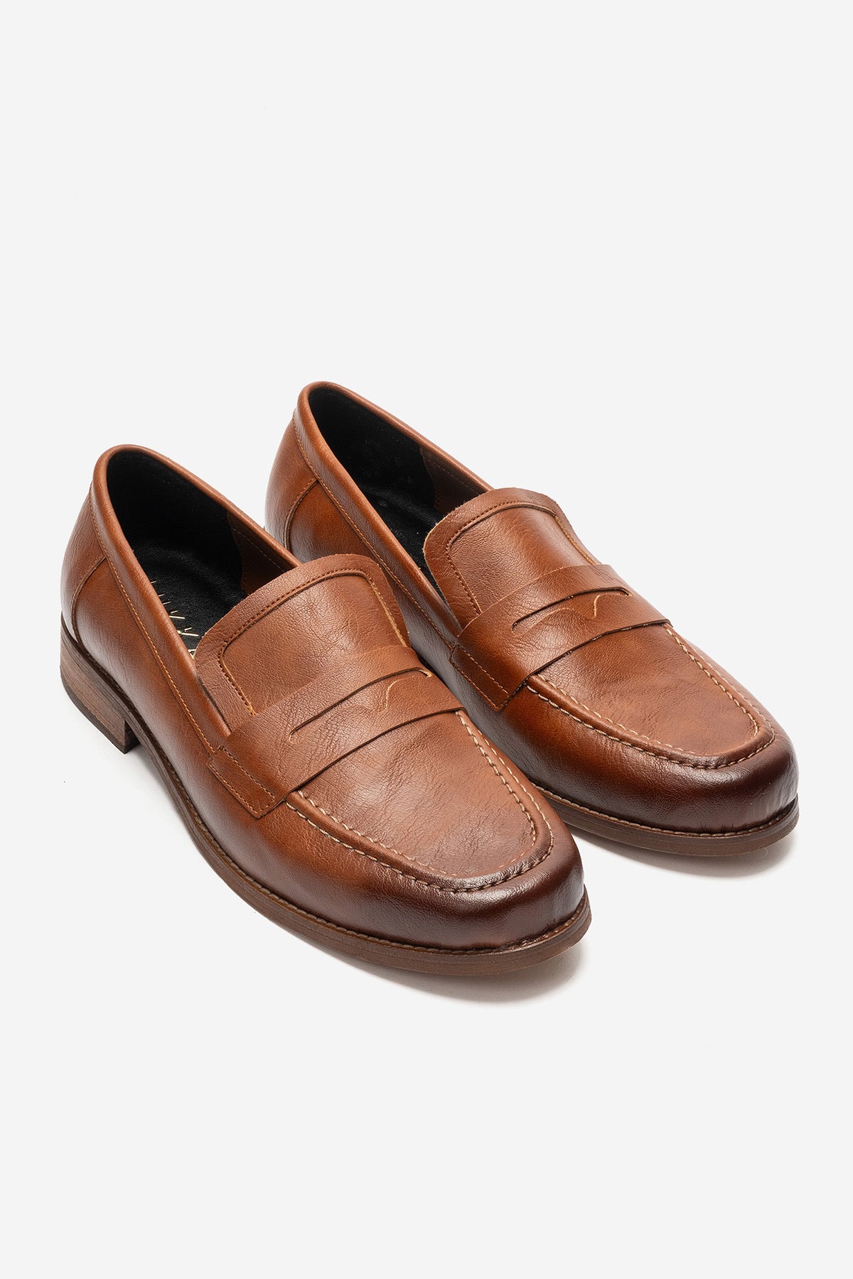 LUKKA SHOES Daniel Erkek Taba Suni Deri El yapımı Makosen Loafer Ayakkabı