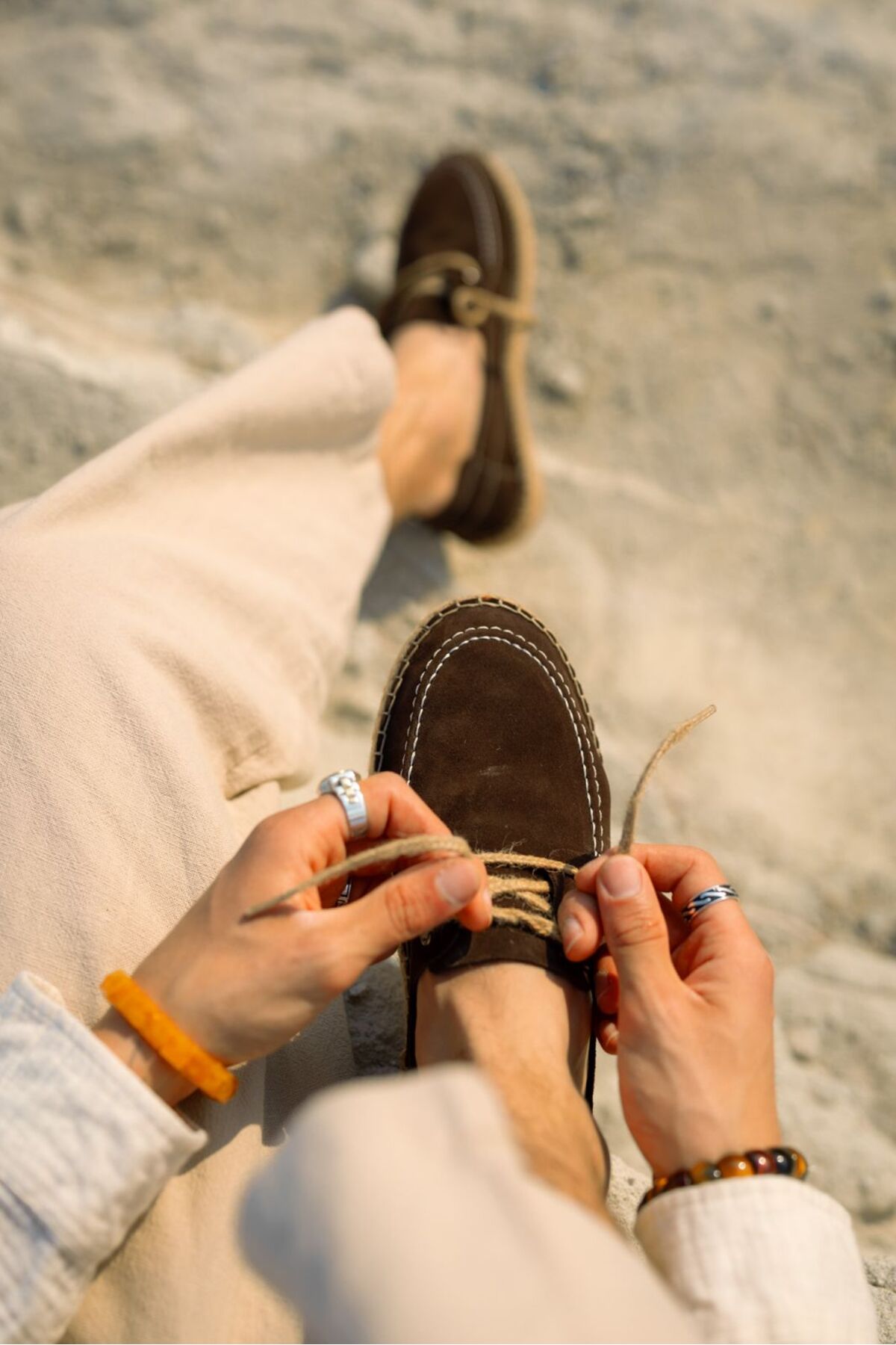 LUKKA SHOES Fleur Hakiki Deri Acı Kahve Bağcıklı Espadril