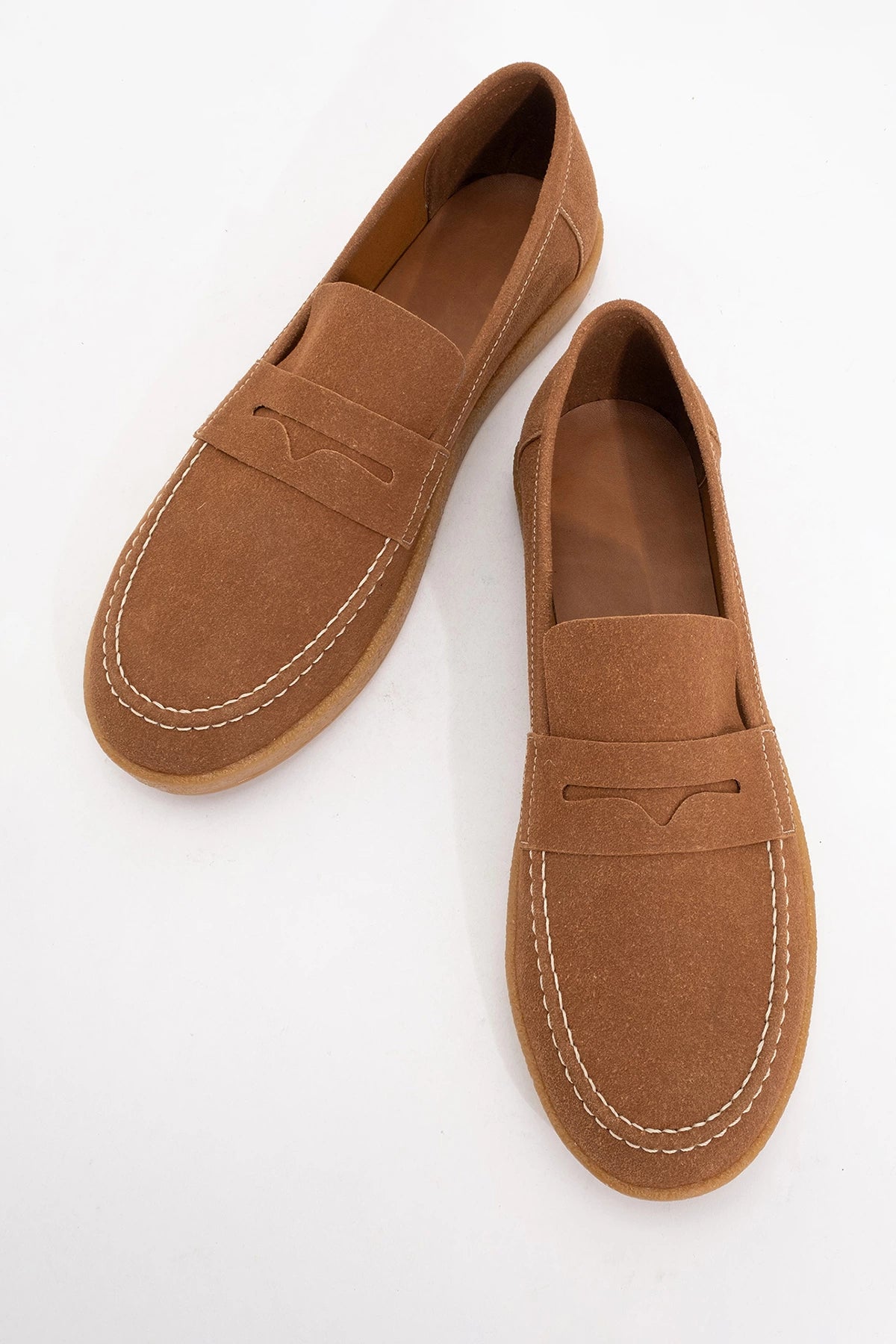 LUKKA SHOES Freya Erkek Taba Deri tozu Loafer ayakkabı