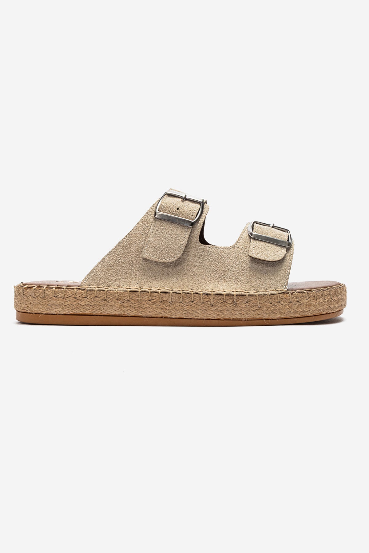 LUKKA SHOES Matti Bej Süet Tokalı Hafif Mantar Taban Erkek Terlik