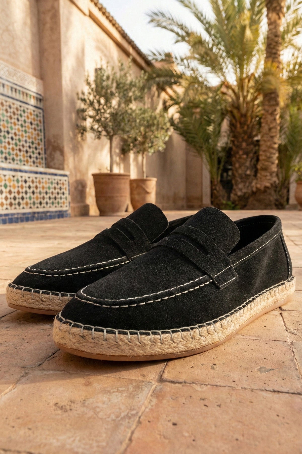 LUKKA SHOES Lotus Erkek Suni Deri Siyah Loafer Espadril