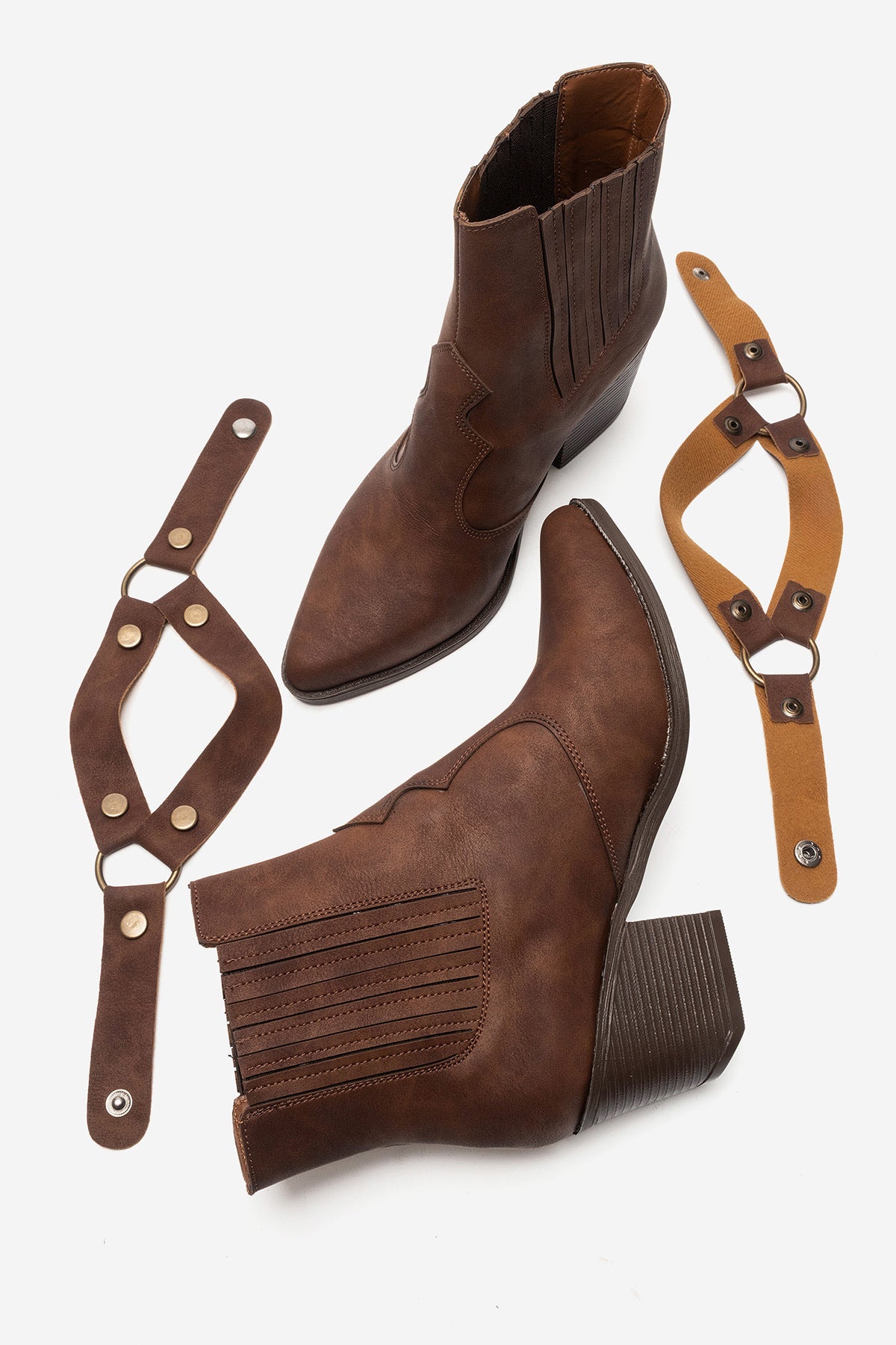 LUKKA SHOES Nova Kadın Kahve Nubuk Western Dallas Tak Çıkar Bot