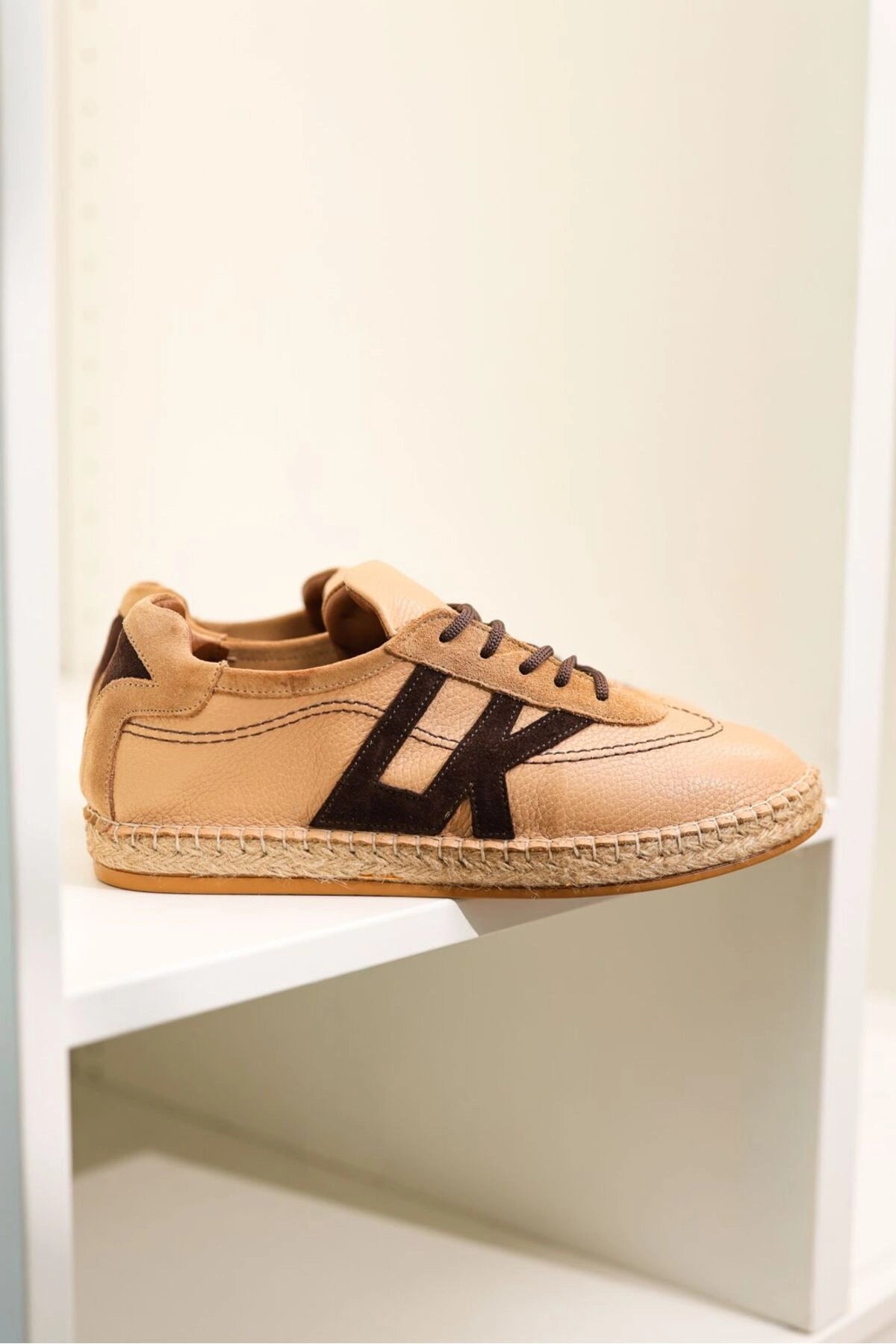 LUKKA SHOES Hakiki Deri Chester Nude Bej Bağcıklı Spor Espadril